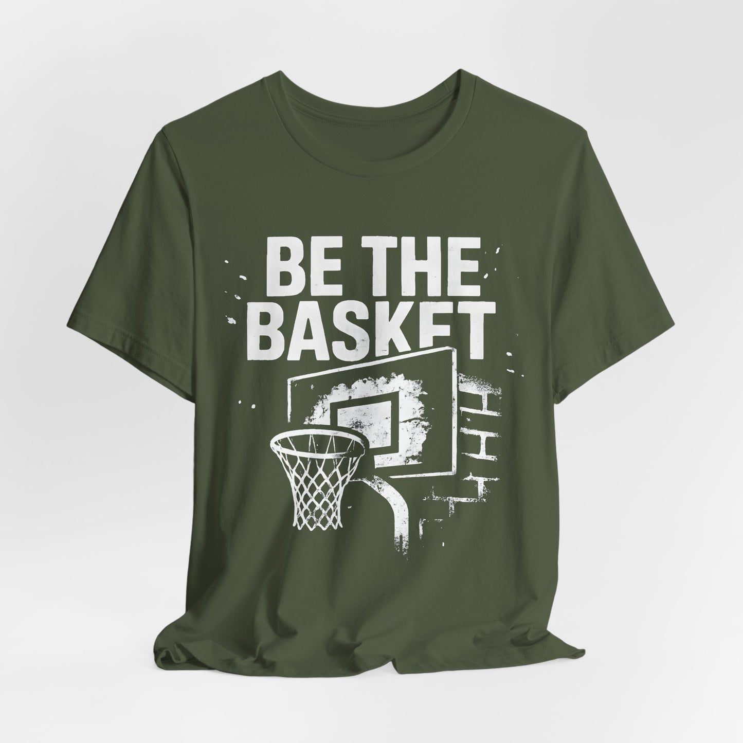 BE THE BASKET Basketball Goal Distressed White, Unisex T-Shirt, Disc Golf Shirt