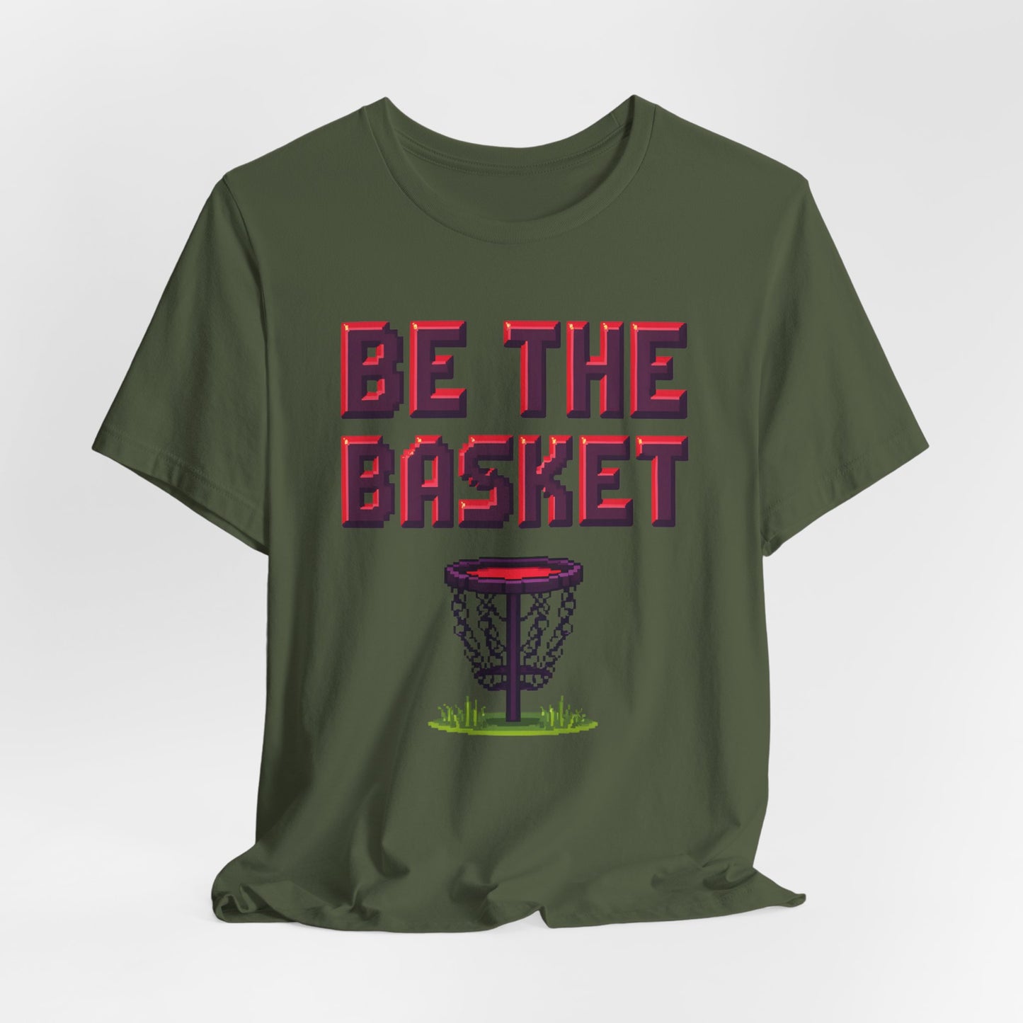 BE THE BASKET Disc Golf Basket 8-bit Design, Unisex T-Shirt, Disc Golf Shirt