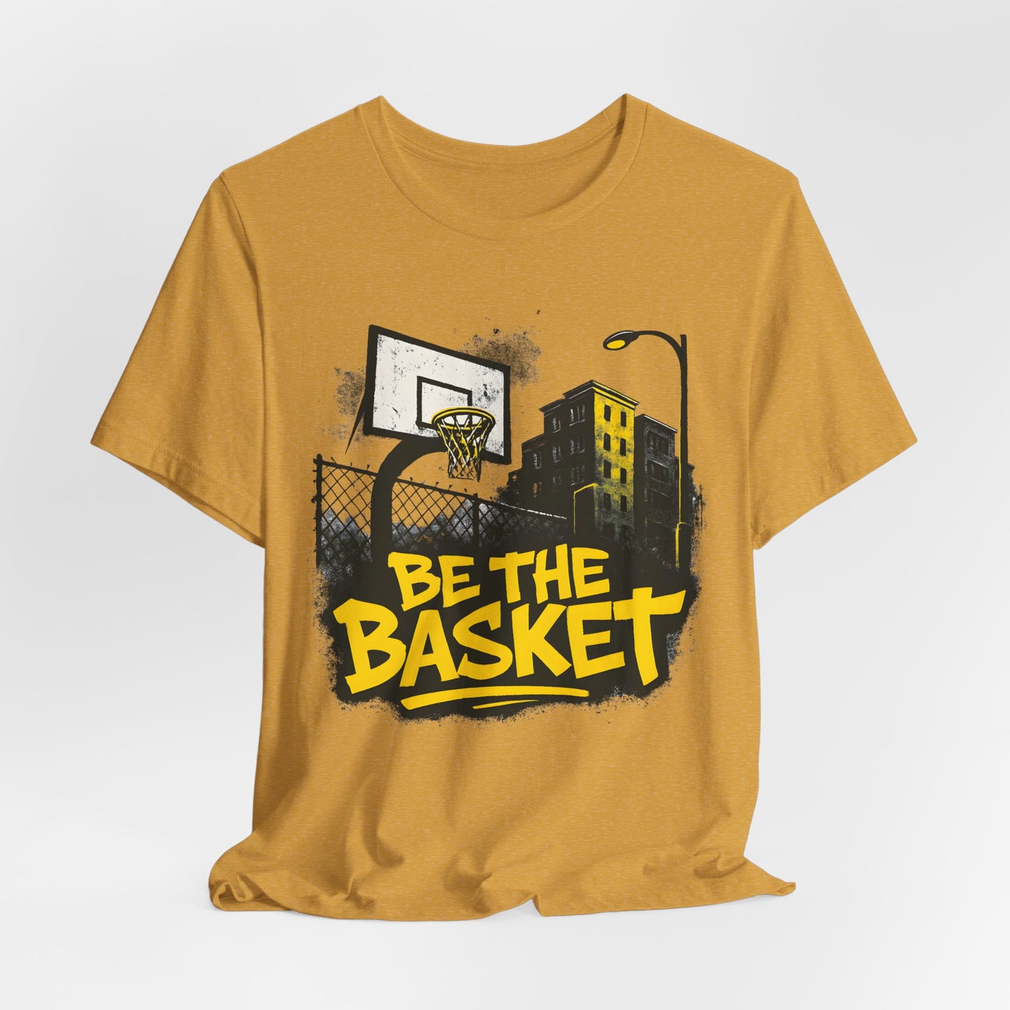 BE THE BASKET Basketball City Graffiti Yellow 2, Unisex T-Shirt, Disc Golf Shirt