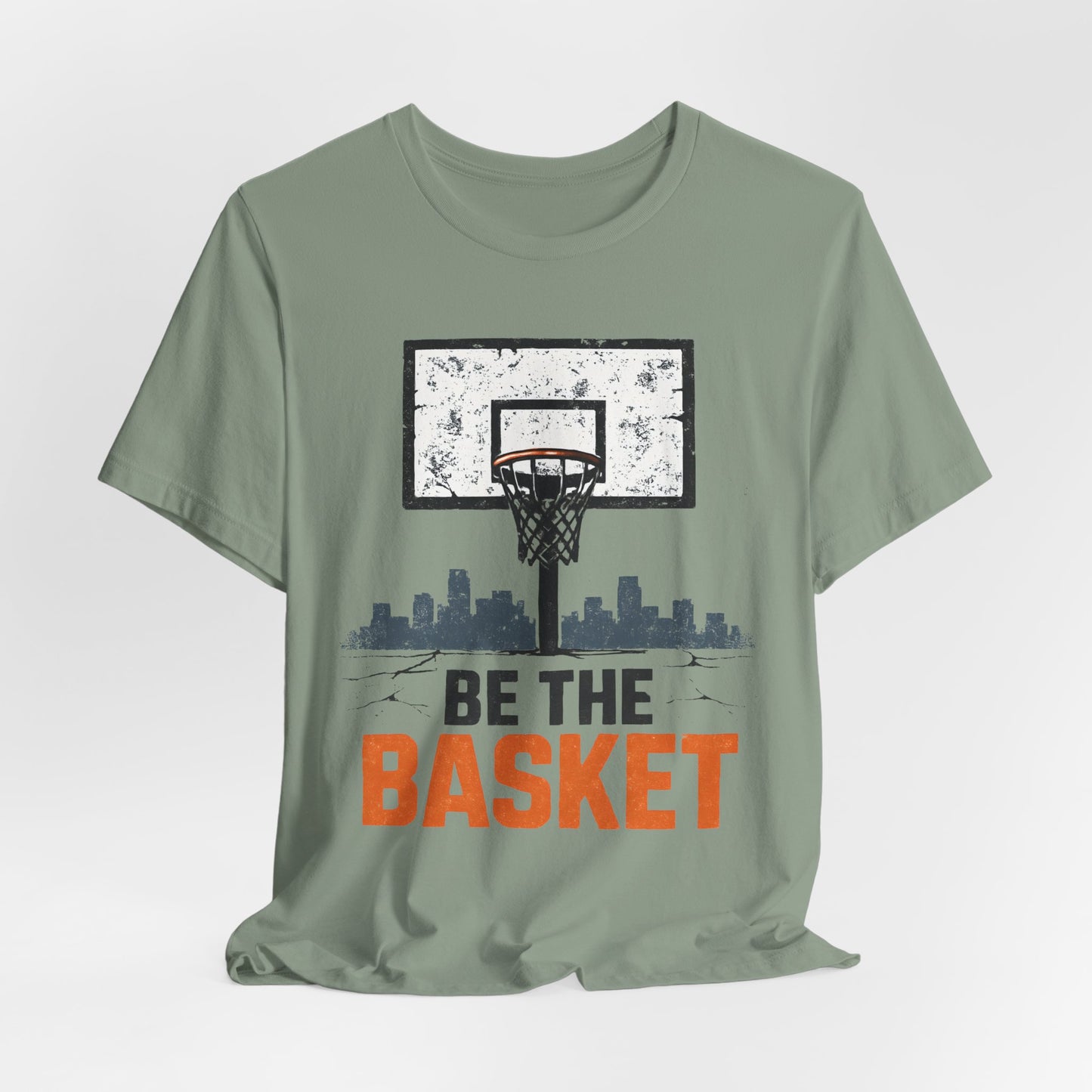 BE THE BASKET Basketball Goal Distressed Design 3, Unisex T-Shirt, Disc Golf Shirt
