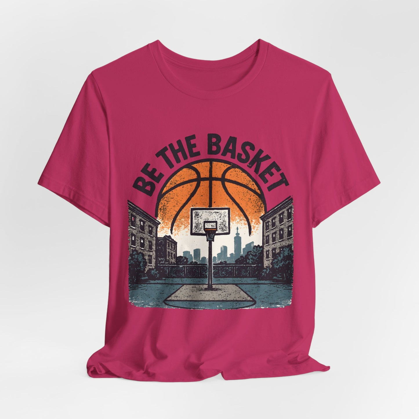 BE THE BASKET Basketball Distressed Design 1 , Unisex T-Shirt, Disc Golf Shirt