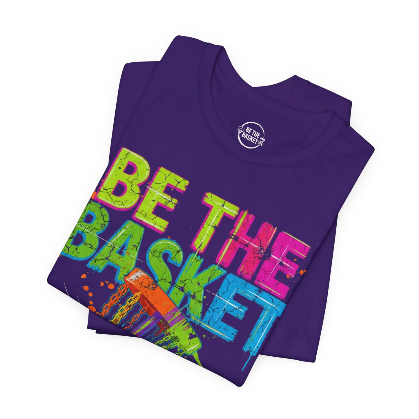 BE THE BASKET Disc Golf Basket Distressed Colors 1, Unisex Disc Golf T-Shirt