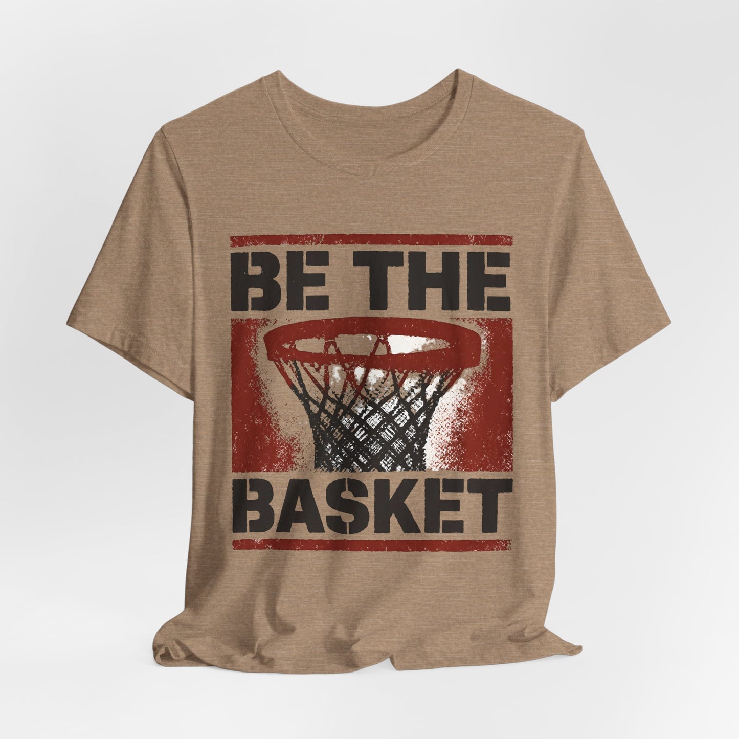 BE THE BASKET Basketball Goal Stencil Red, Unisex T-Shirt, Disc Golf Shirt