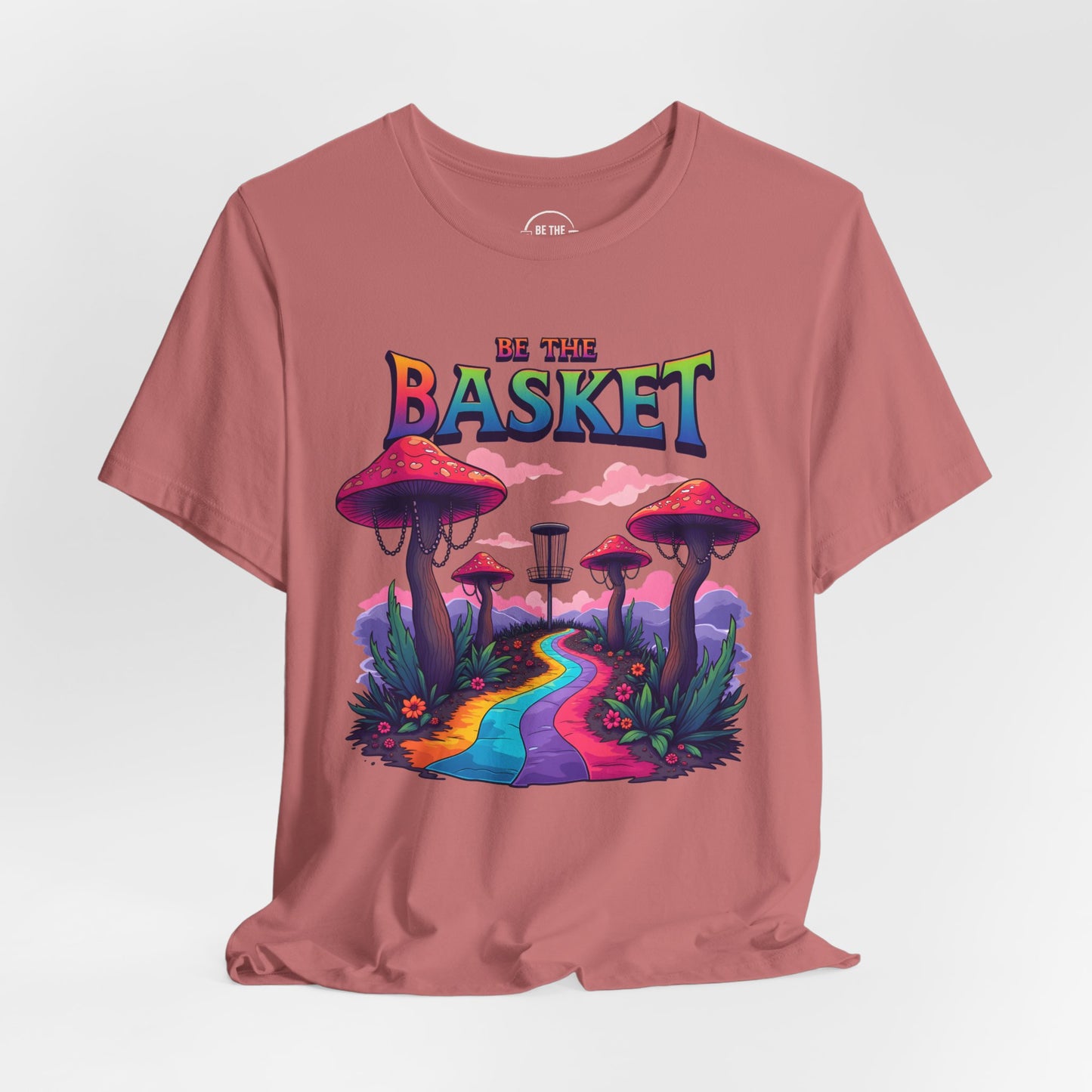 BE THE BASKET Disc Golf Mushroom 2 Unisex T-Shirt, Disc Golf Shirt
