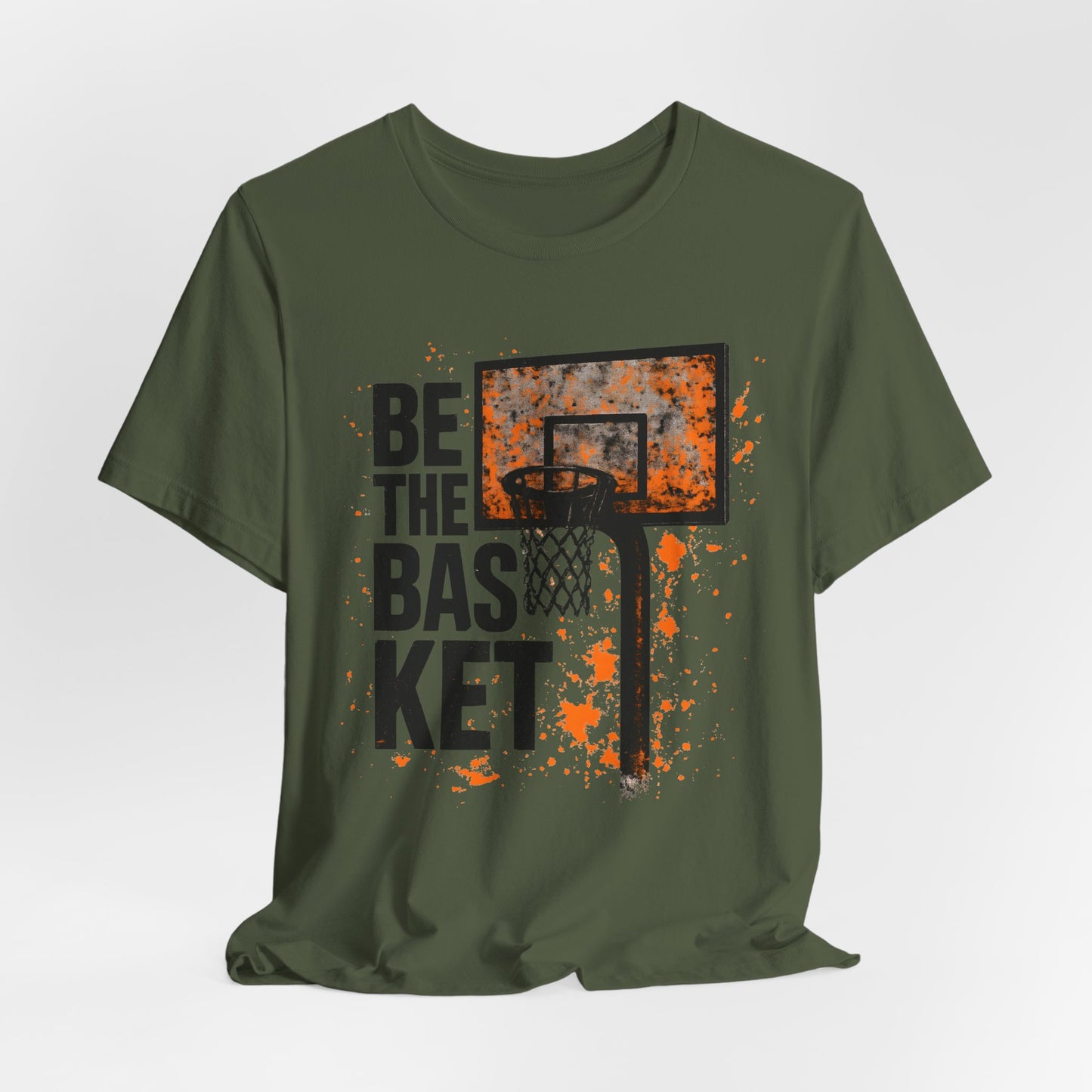 BE THE BASKET Basketball Goal Distressed Orange, Unisex T-Shirt, Disc Golf Shirt