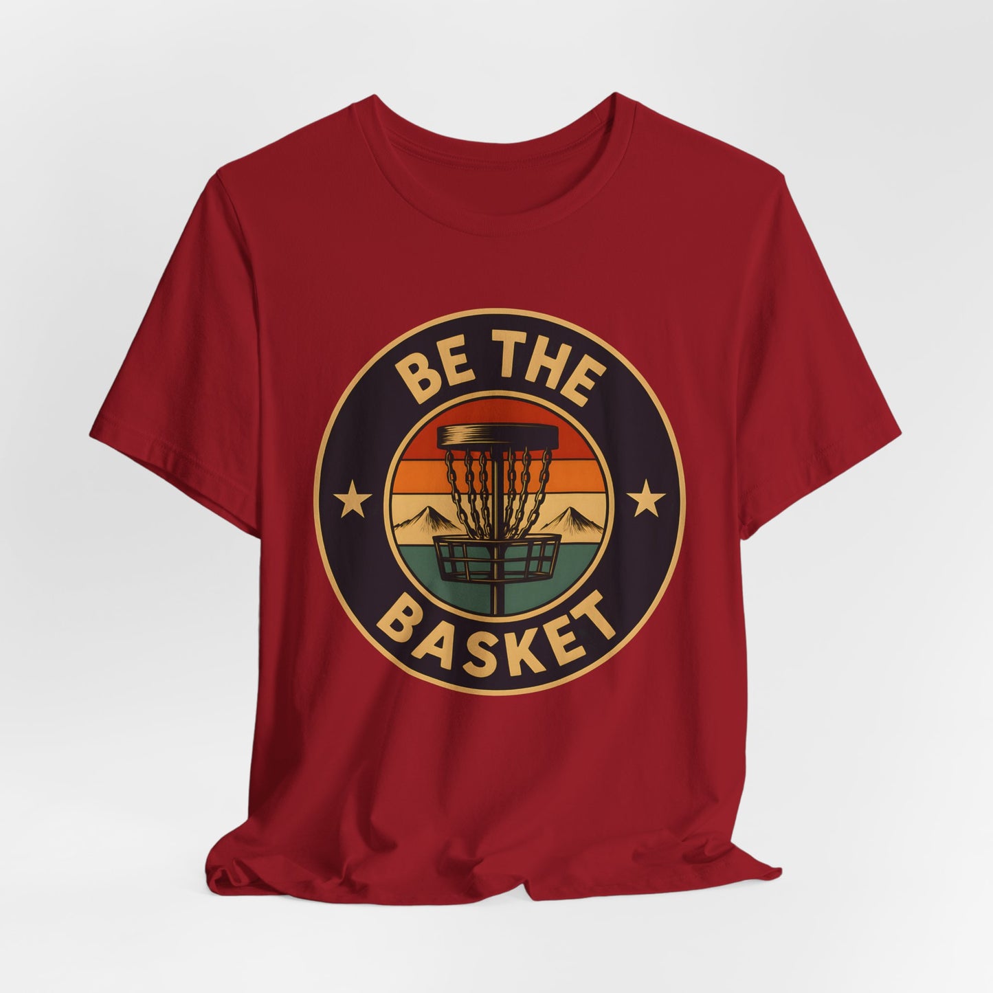 BE THE BASKET Disc Golf Badge Retro 1, Unisex T-Shirt, Disc Golf Shirt