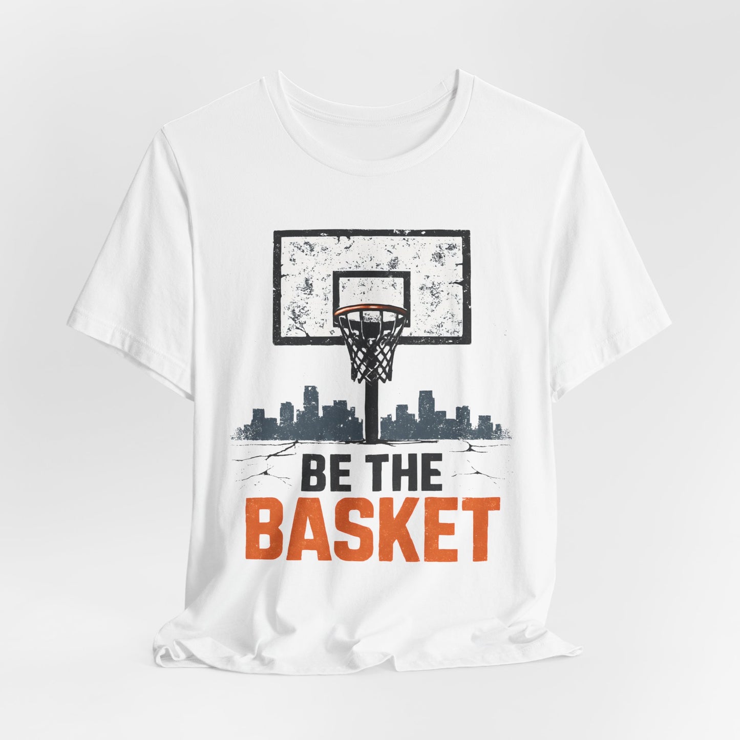 BE THE BASKET Basketball Goal Distressed Design 3, Unisex T-Shirt, Disc Golf Shirt