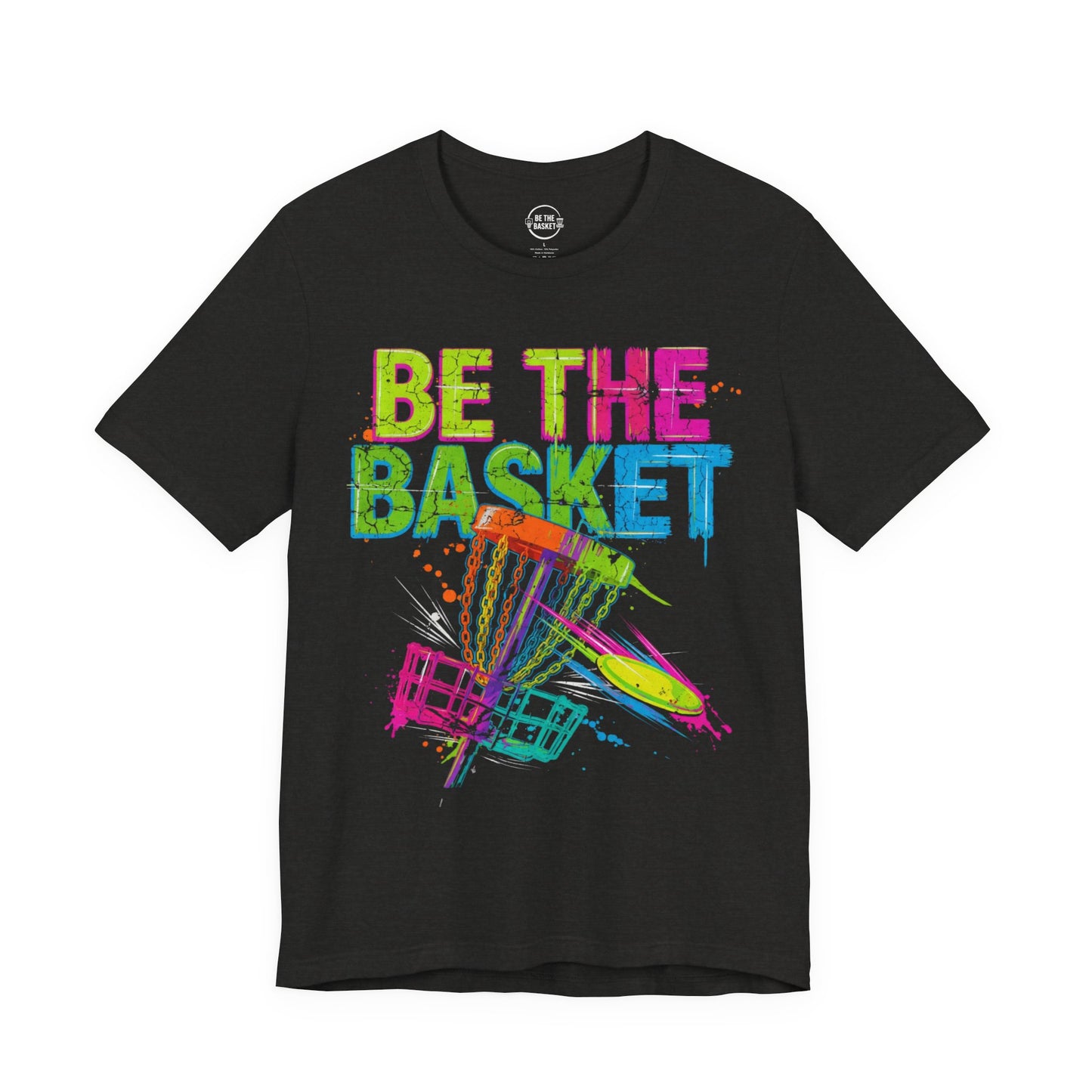 BE THE BASKET Disc Golf Distressed Colors 1, Unisex Disc Golf T-Shirt