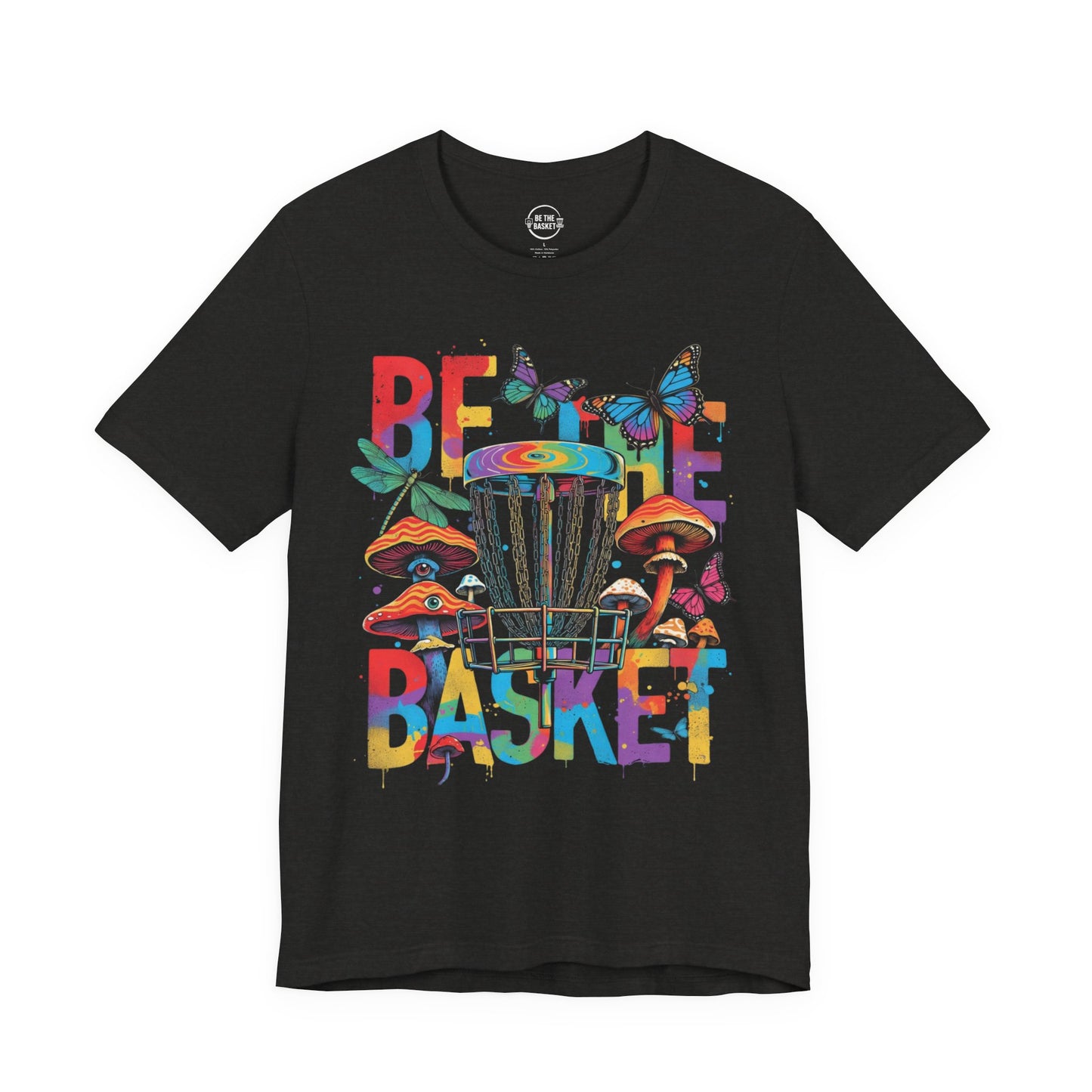 BE THE BASKET Disc Golf Mushroom Art 1, Unisex Disc Golf T-Shirt