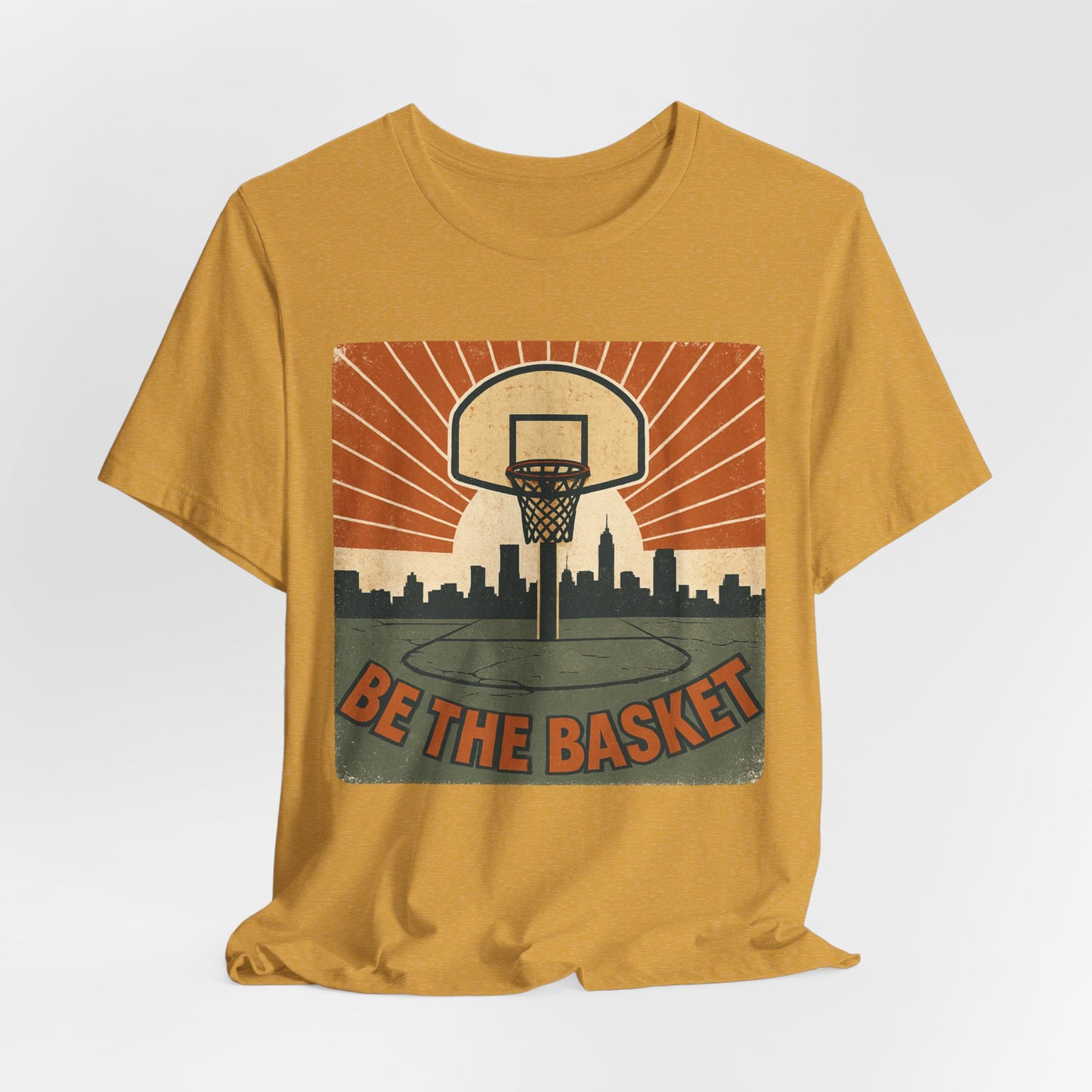 BE THE BASKET Basketball Goal Distressed Design 2, Unisex T-Shirt, Disc Golf Shirt
