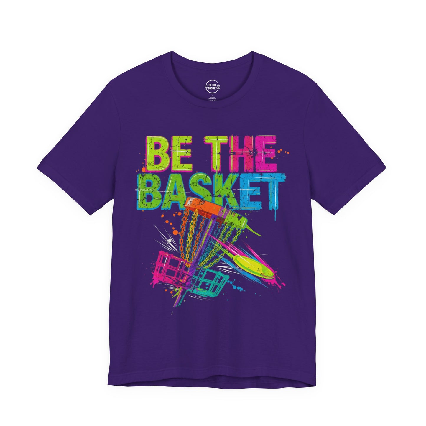BE THE BASKET Disc Golf Distressed Colors 1, Unisex Disc Golf T-Shirt