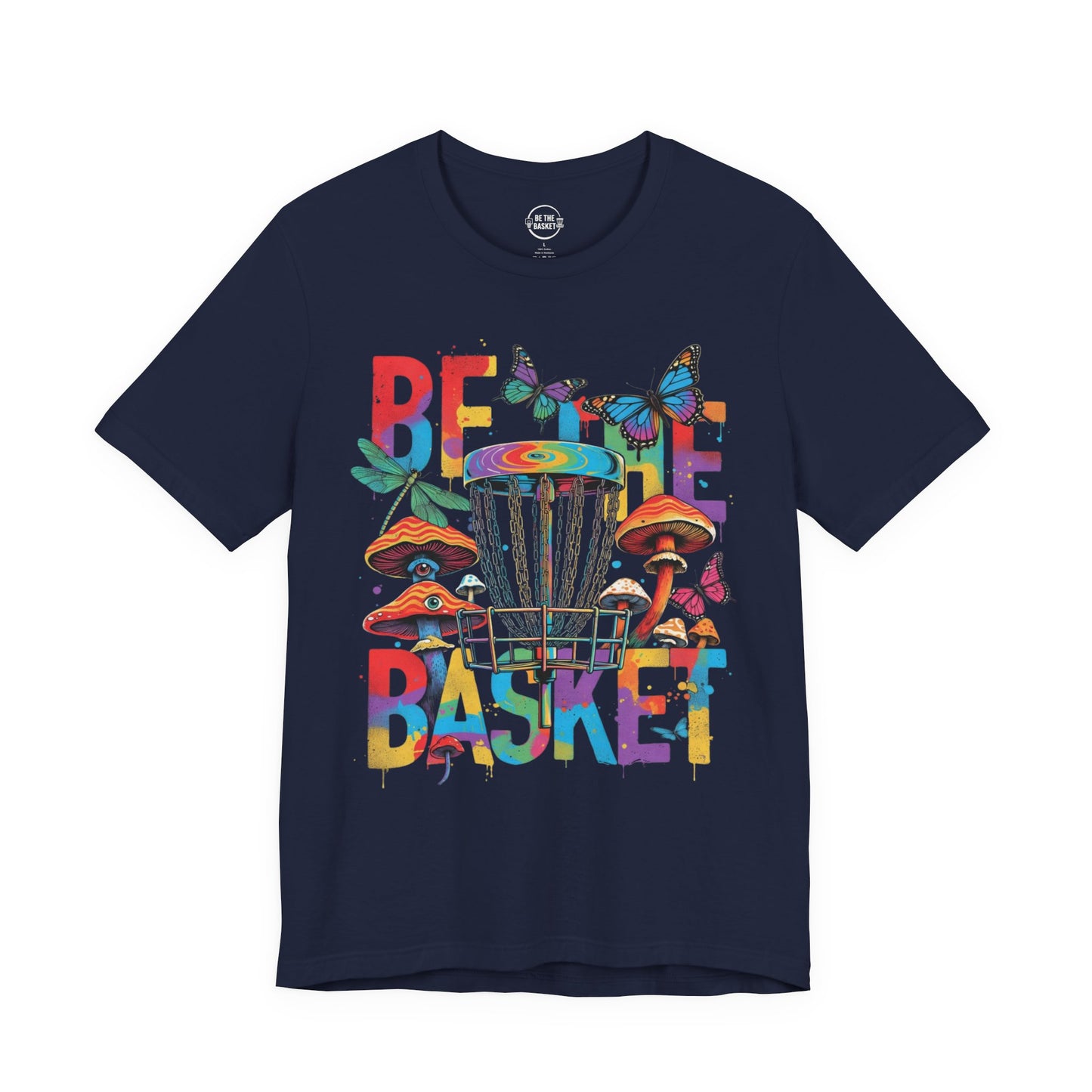 BE THE BASKET Disc Golf Mushroom Art 1, Unisex Disc Golf T-Shirt