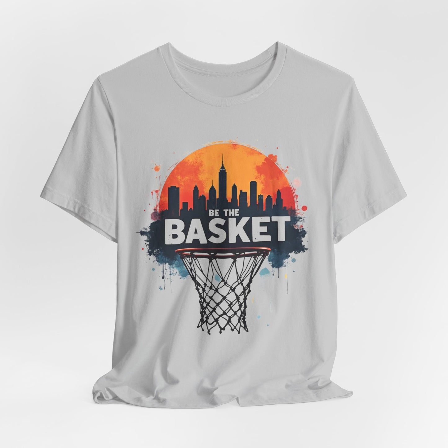 BE THE BASKET Basketball Skyline Sunset 1, Basketball Unisex T-Shirt
