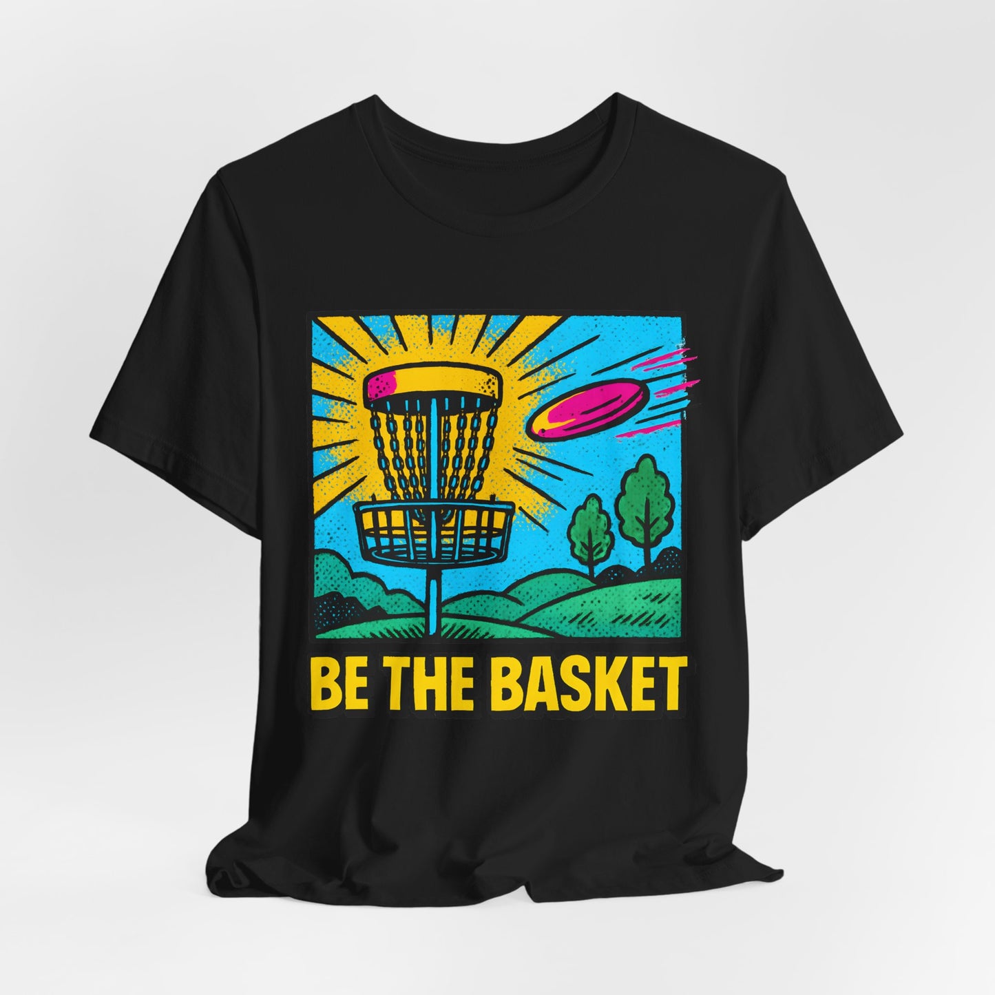 BE THE BASKET Disc Golf Basket Pop Art 5, Unisex T-Shirt