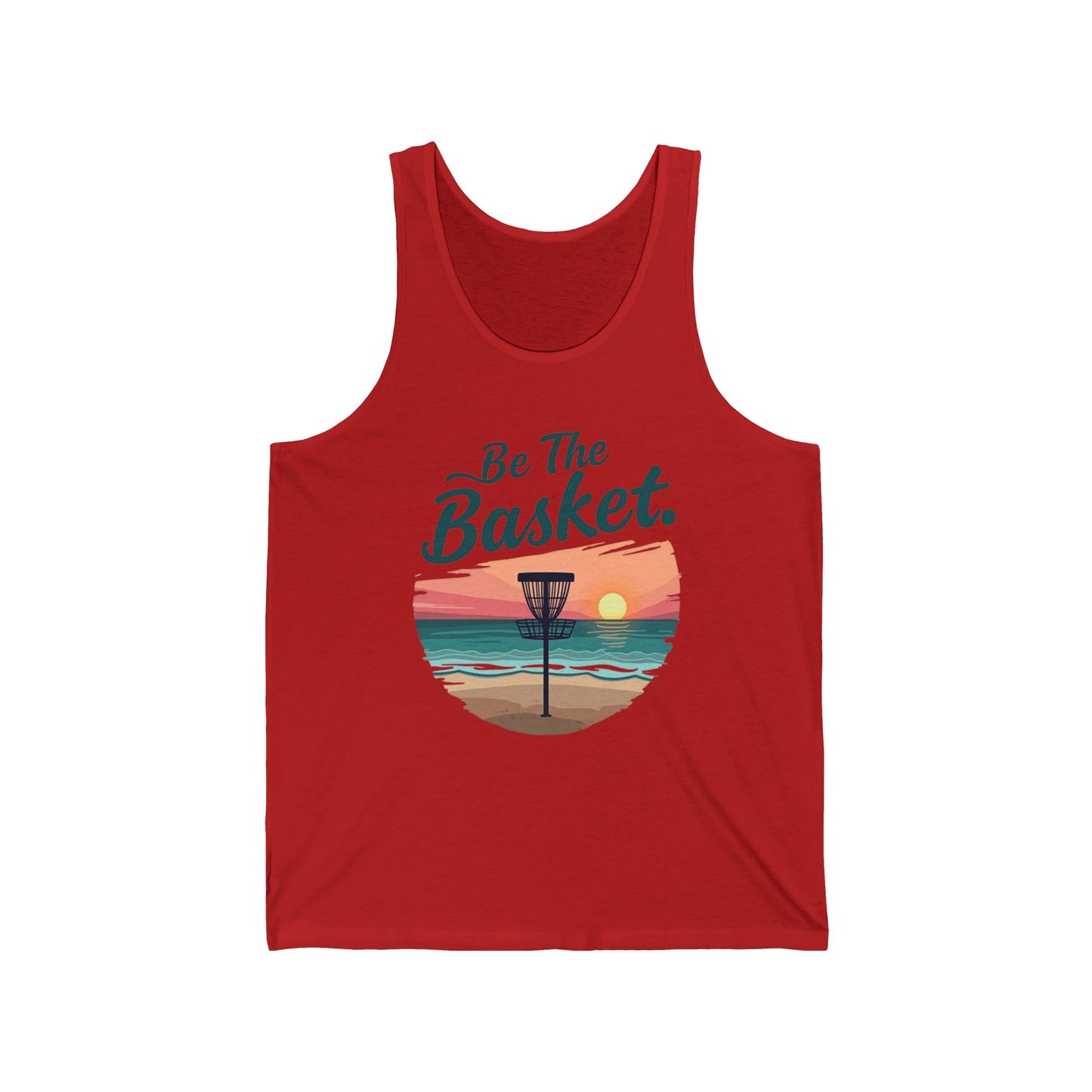 Be The Basket Beach Tank Top with cool design , DISC GOLF SHIRT