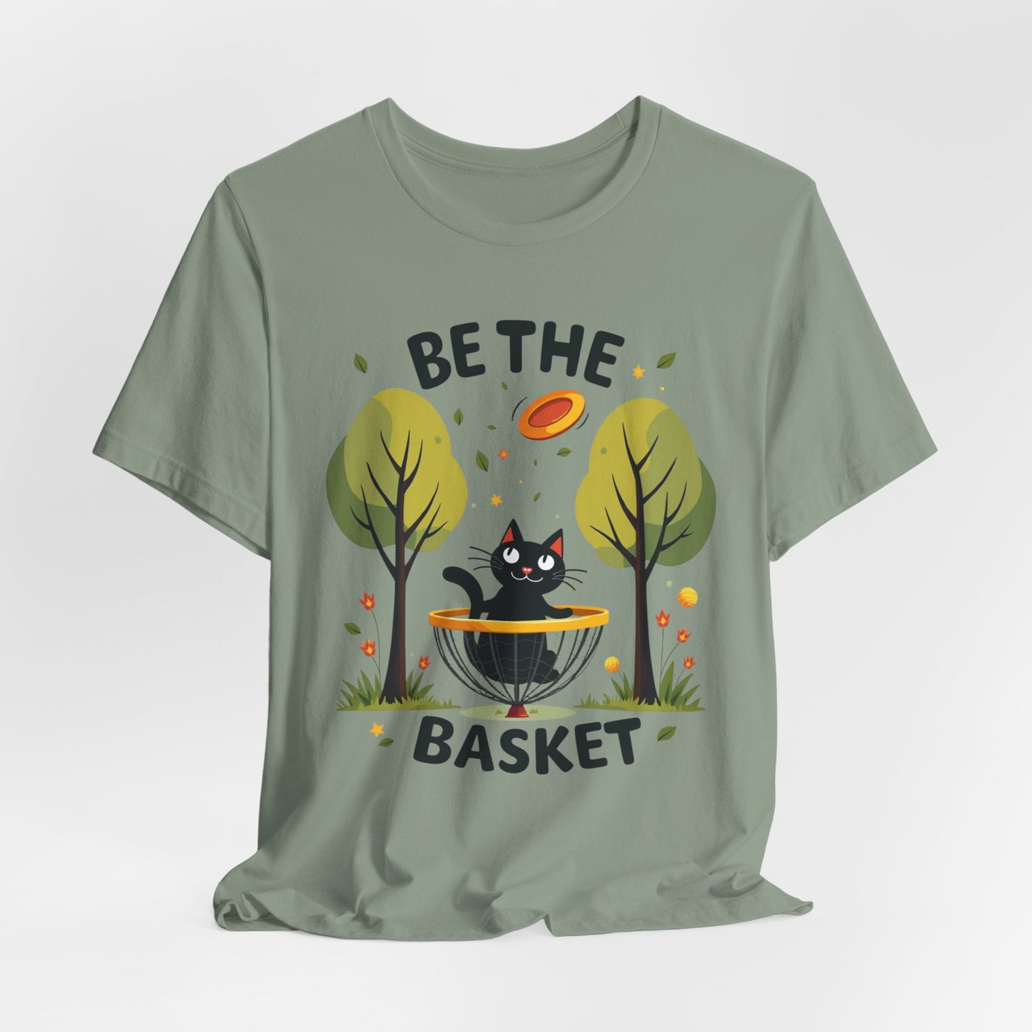 BE THE BASKET Disc Golf Black Cat Cute Unisex T-Shirt