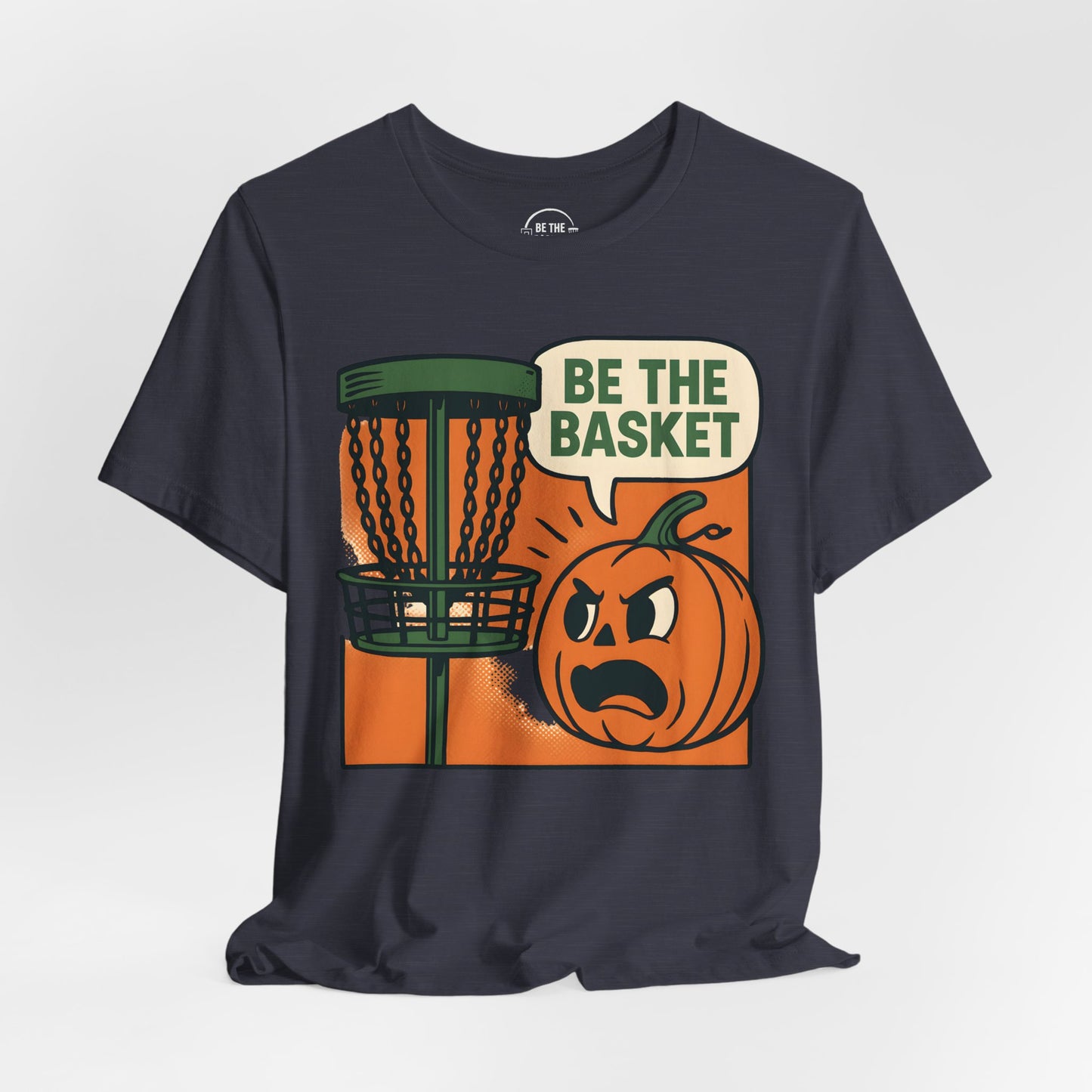 BE THE BASKET Disc Golf Angry RL Pumpkin, Disc Golf Unisex T-Shirt