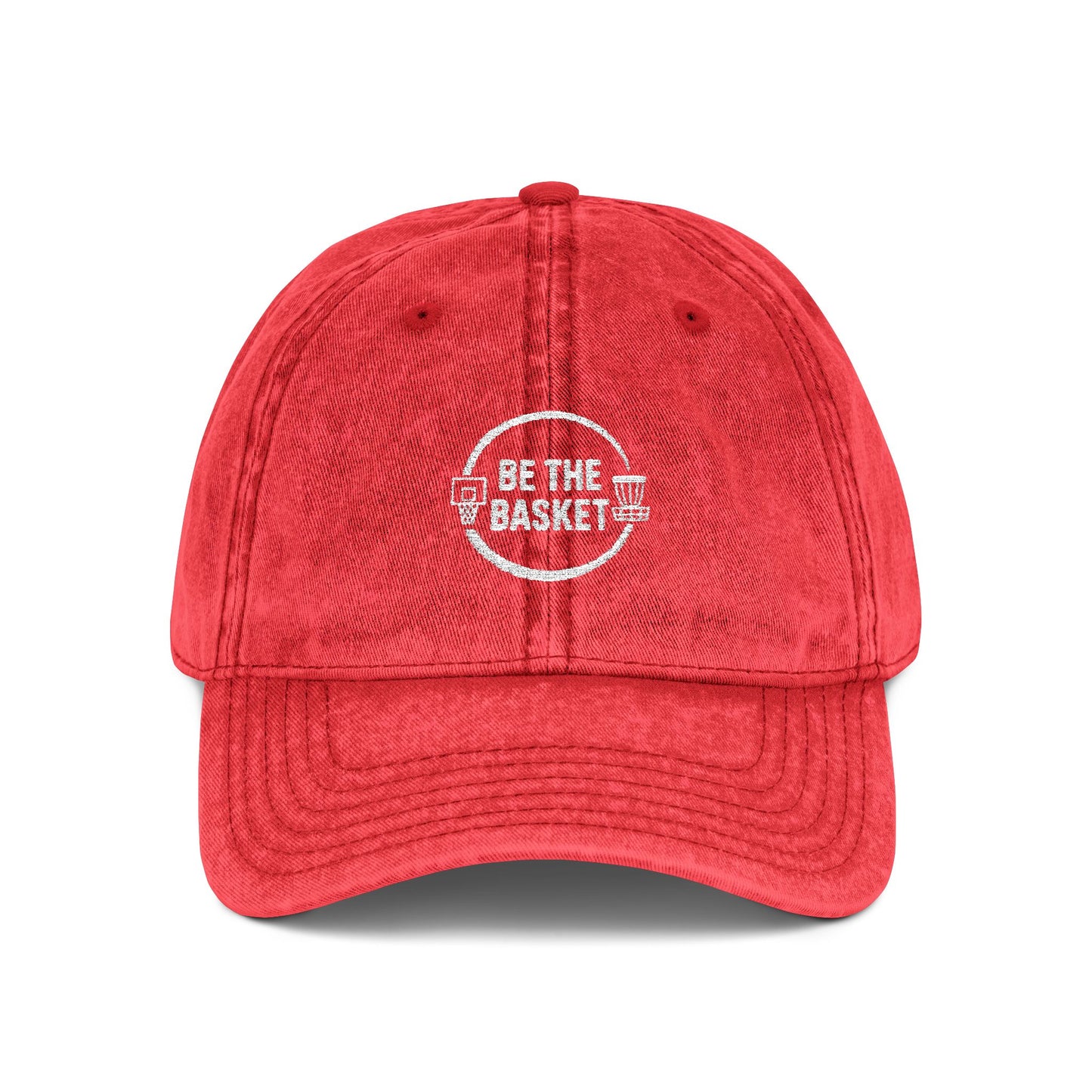 BE THE BASKET Logo Embroidered Retro Red Dad Hat