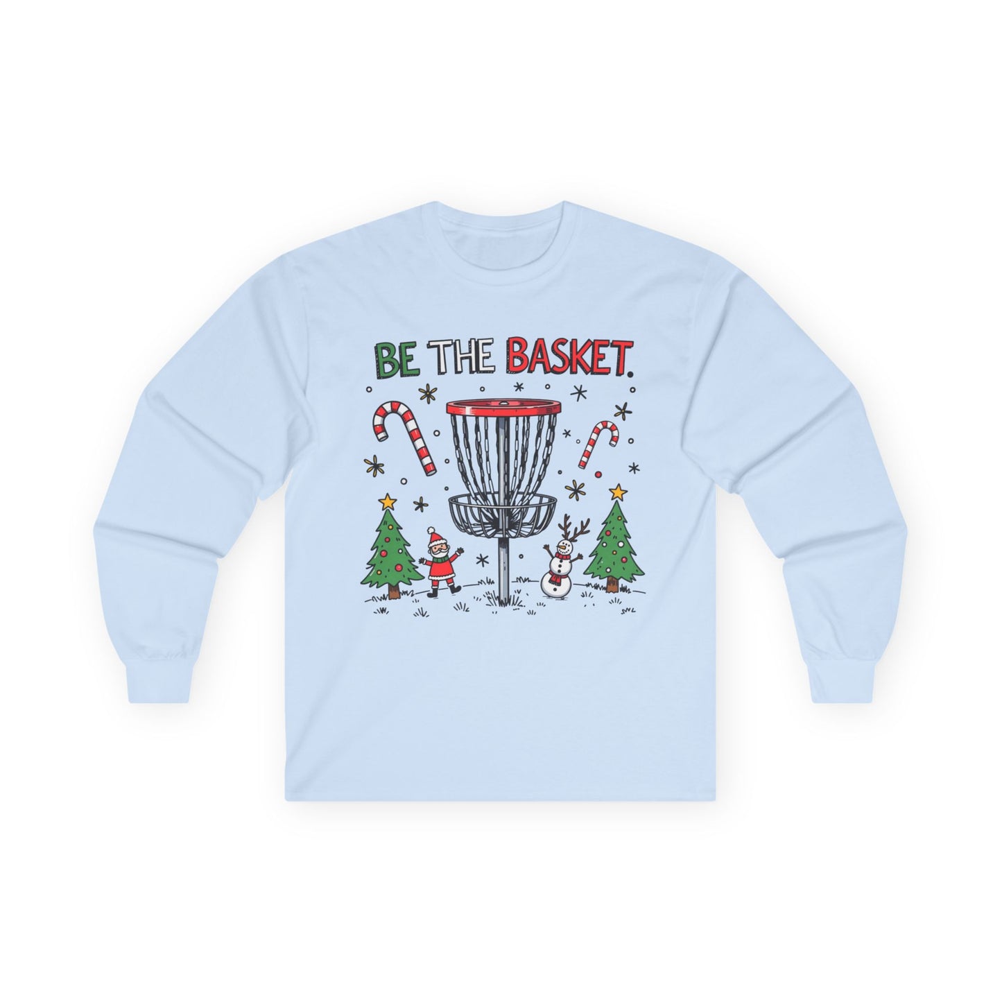 BE THE BASKET Disc Golf Christmas 2 - Long Sleeve Disc Golf Tee