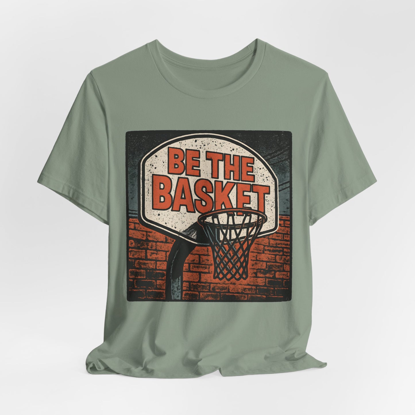 BE THE BASKET Basketball Goal Distressed Design 3, Unisex T-Shirt, Disc Golf Shirt