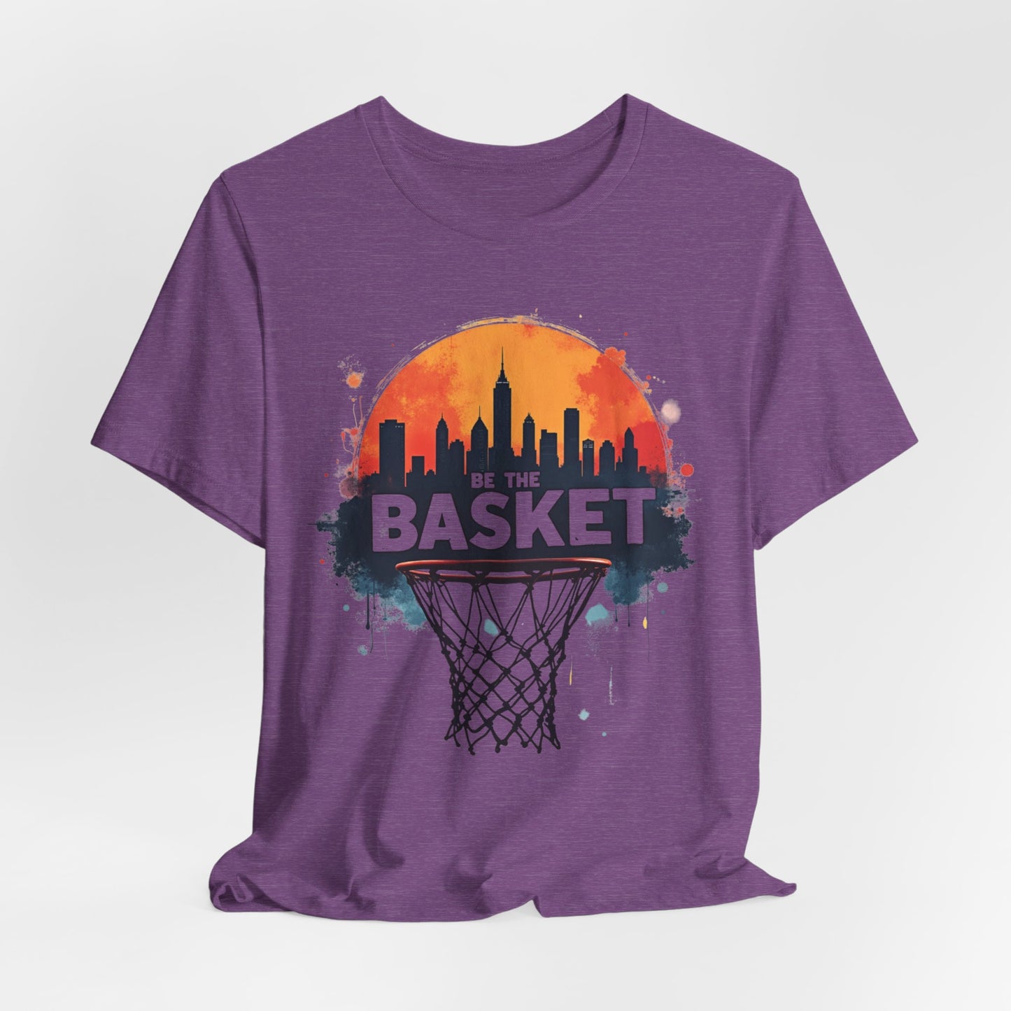 BE THE BASKET Basketball Skyline Sunset 1, Basketball Unisex T-Shirt