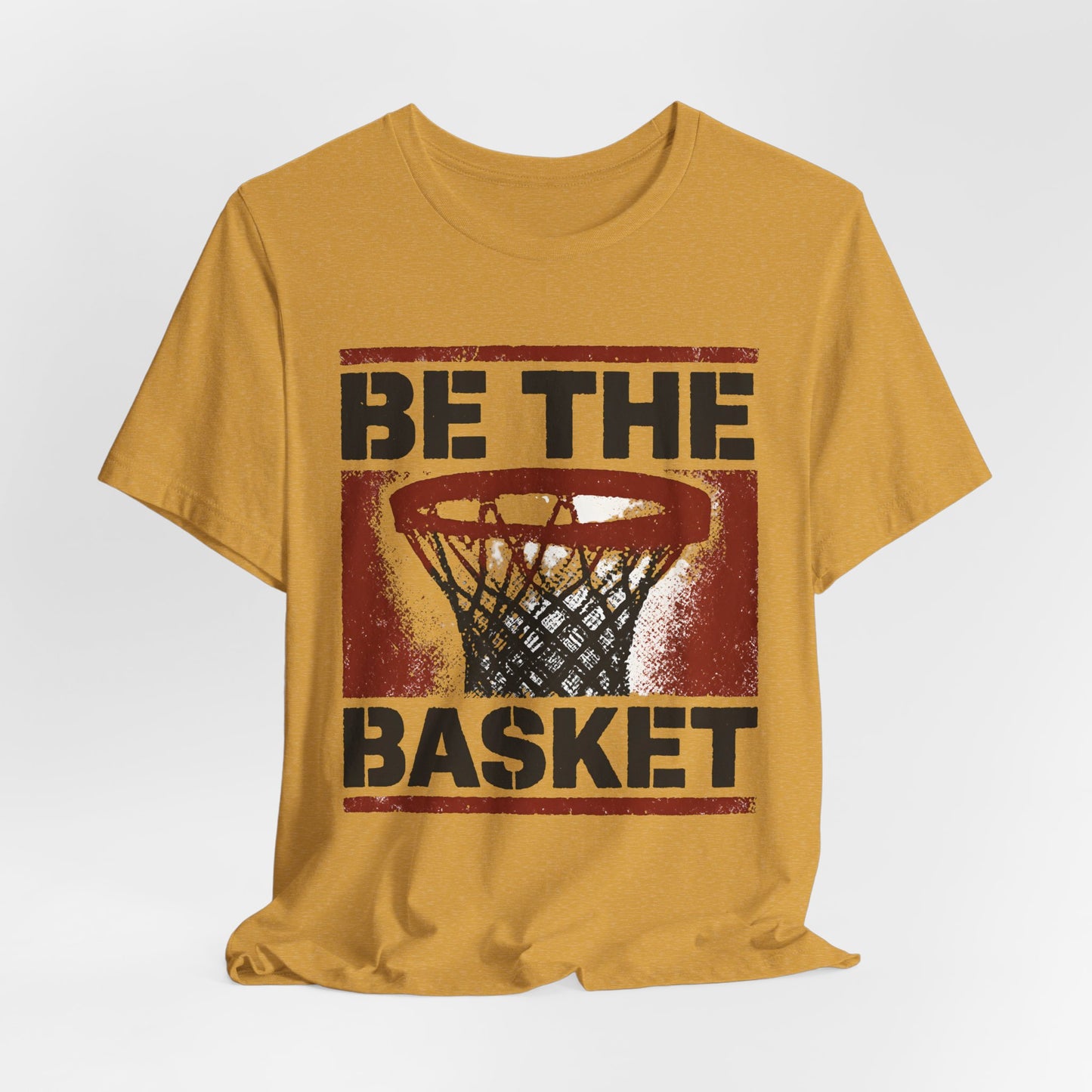 BE THE BASKET Basketball Goal Stencil Red, Unisex T-Shirt, Disc Golf Shirt