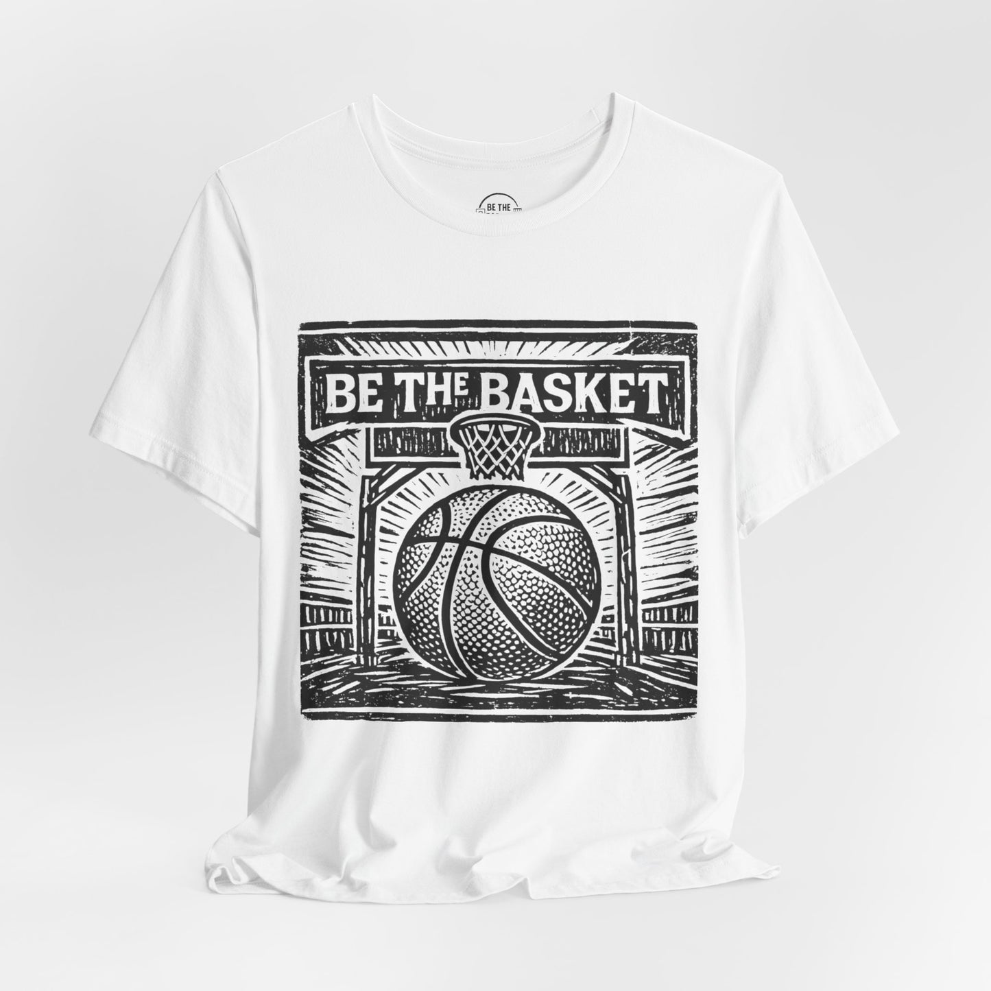 BE THE BASKET Basketball Linecut BW Design 1 - Unisex Basketball T-Shirt