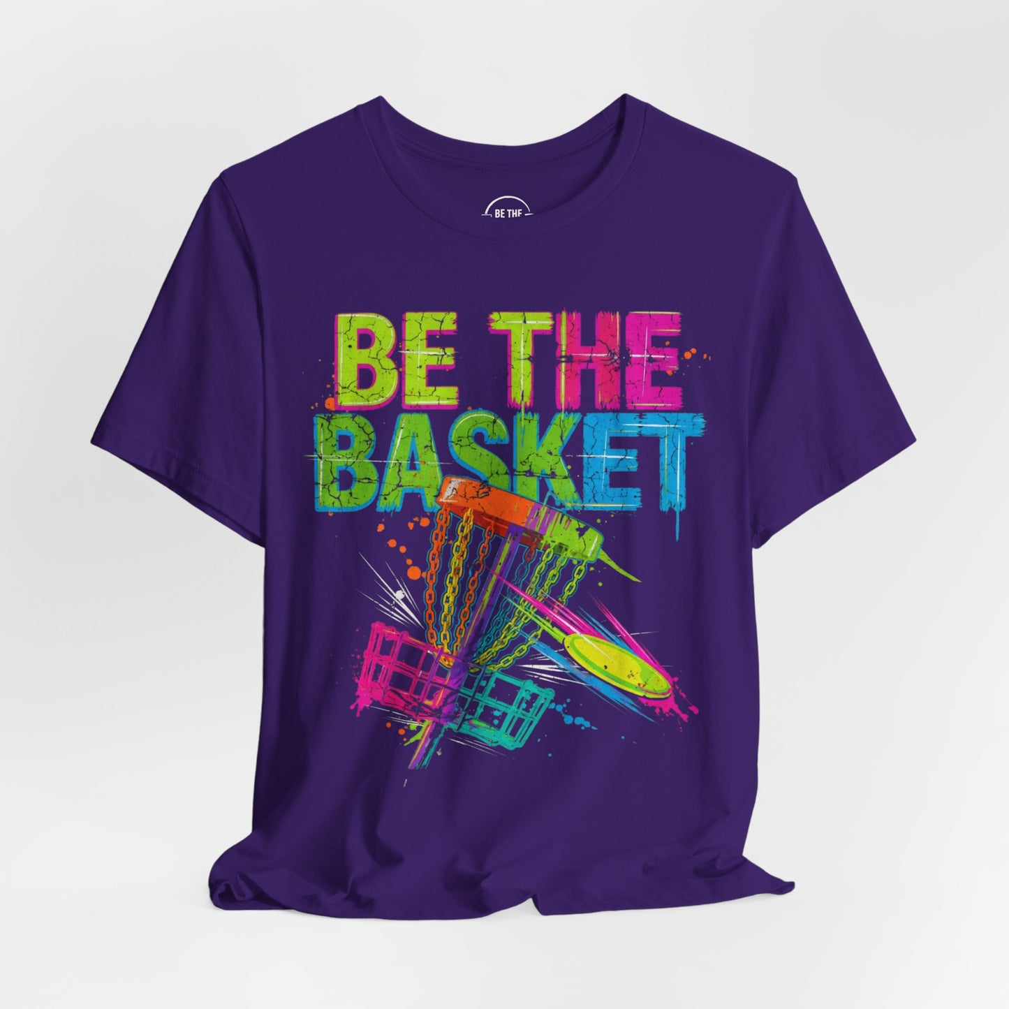 BE THE BASKET Disc Golf Basket Distressed Colors 1, Unisex Disc Golf T-Shirt