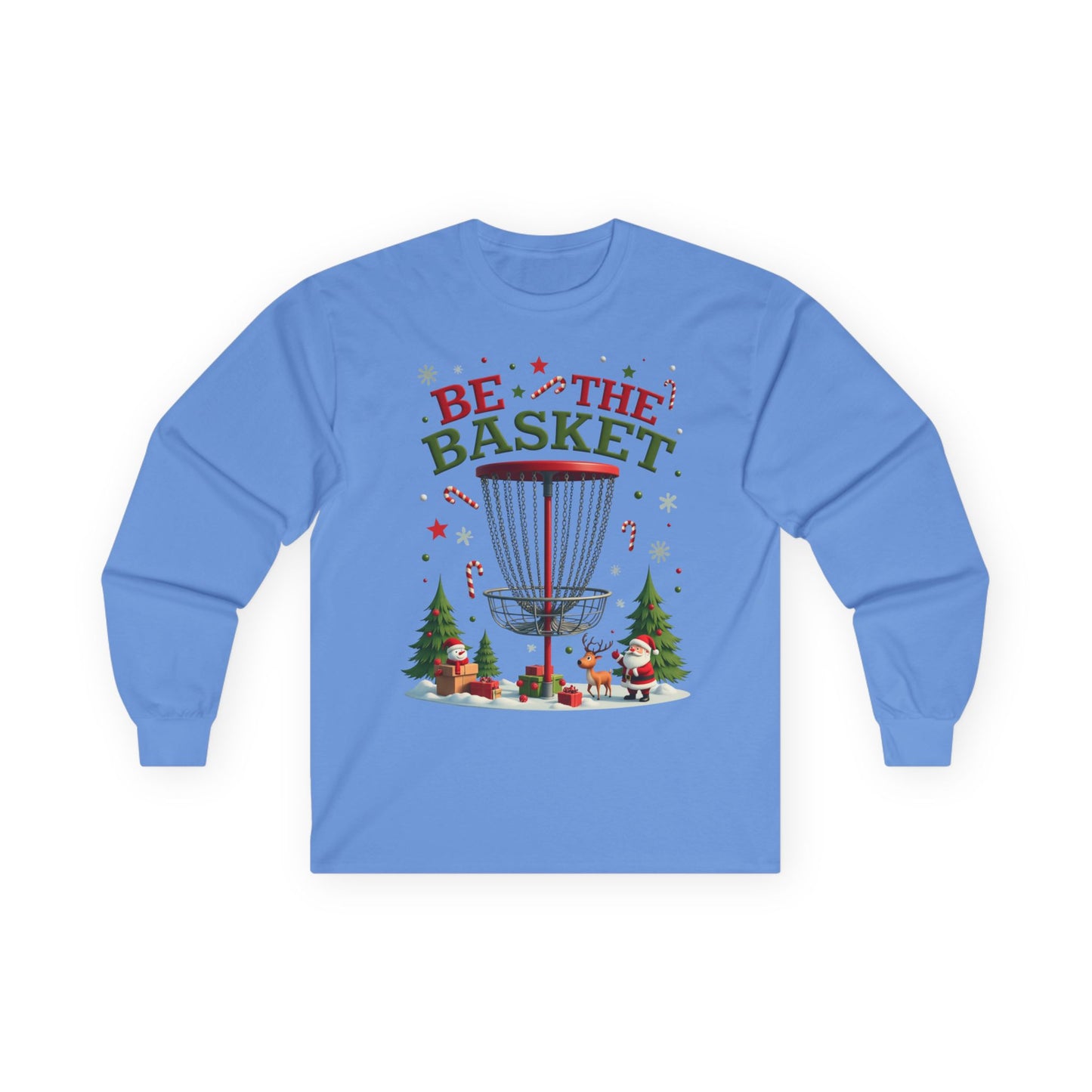 BE THE BASKET Disc Golf Christmas 1 - Long Sleeve Disc Golf Tee