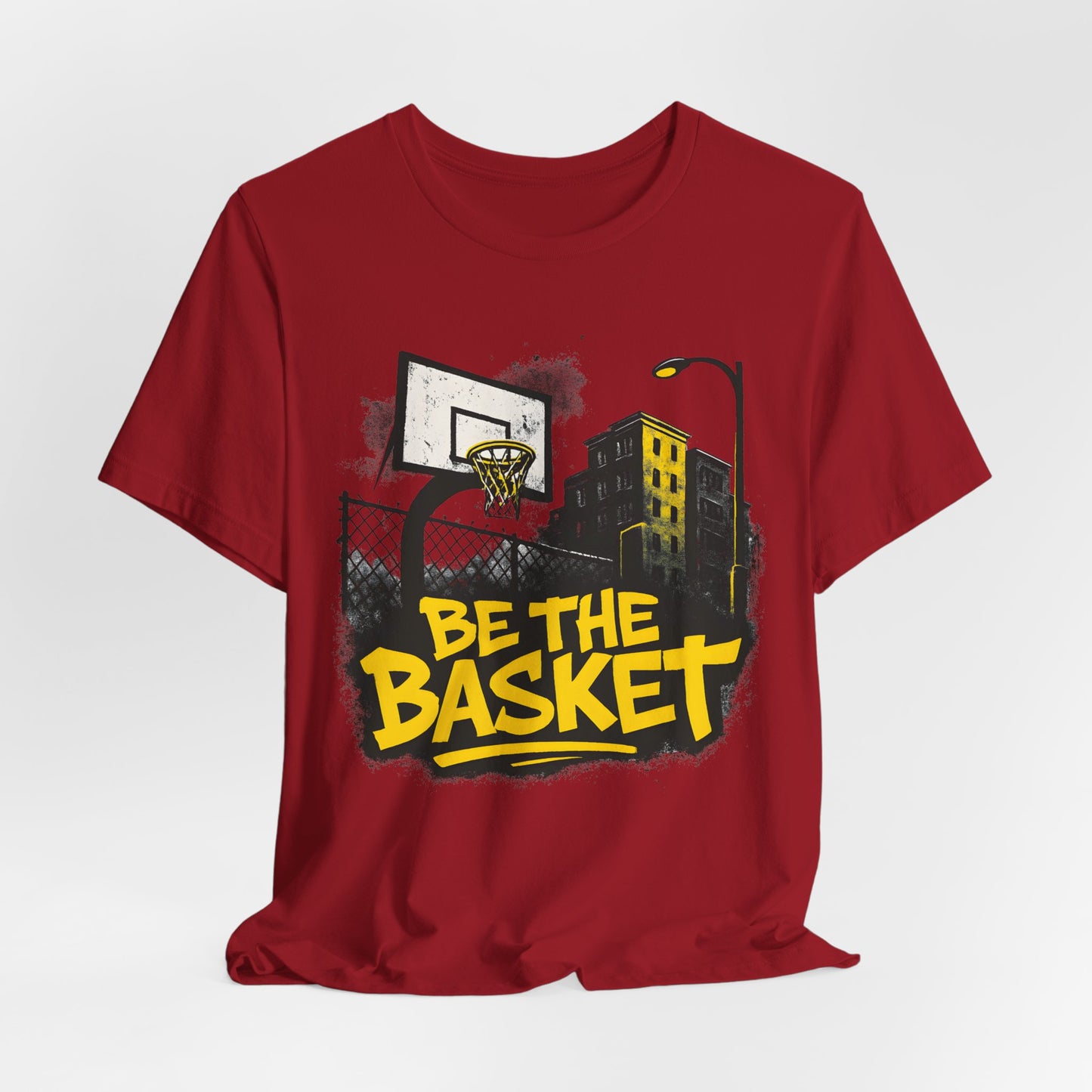 BE THE BASKET Basketball City Graffiti Yellow 2, Unisex T-Shirt, Disc Golf Shirt