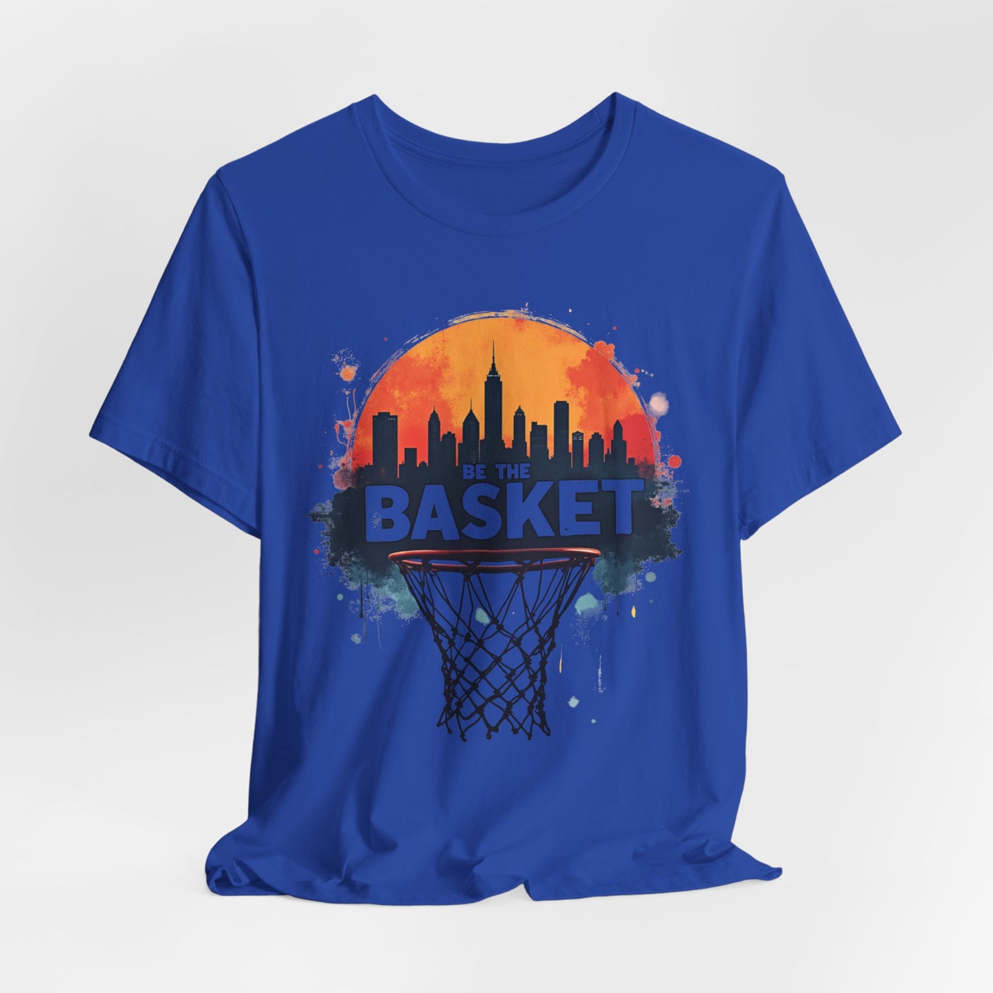 BE THE BASKET Basketball Skyline Sunset 1, Basketball Unisex T-Shirt