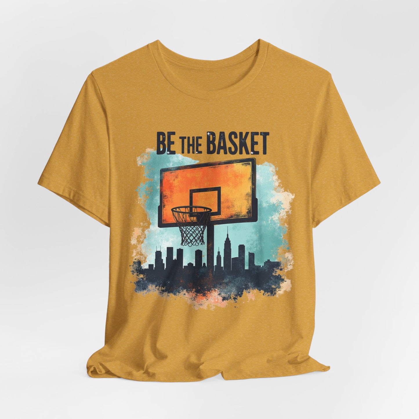 BE THE BASKET Basketball Skyline Sunset 2, Basketball Unisex T-Shirt