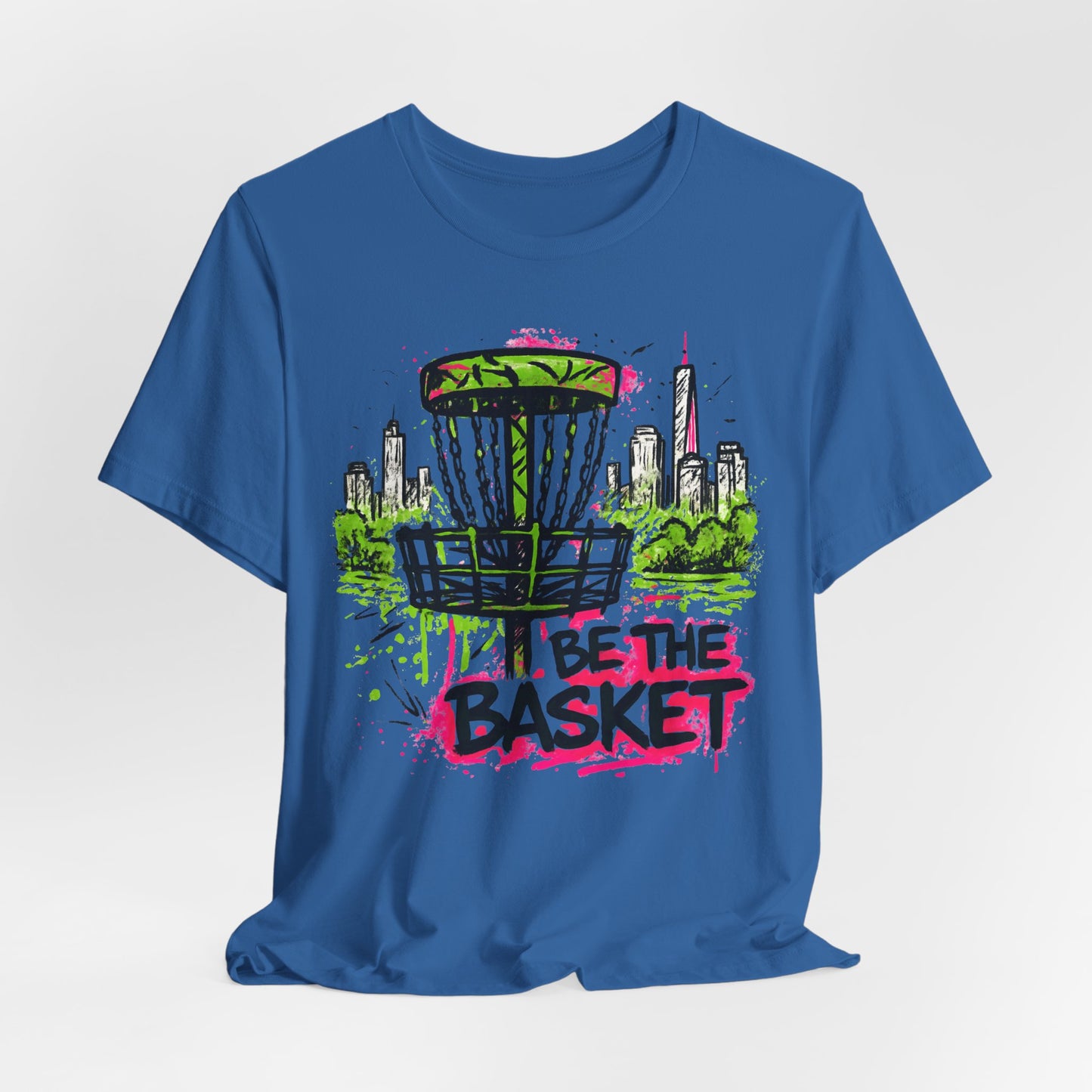 BE THE BASKET Disc Golf Basket Graffiti City 2, Disc Golf Unisex T-Shirt