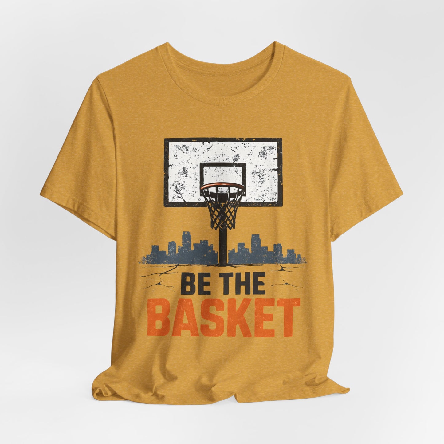 BE THE BASKET Basketball Goal Distressed Design 3, Unisex T-Shirt, Disc Golf Shirt