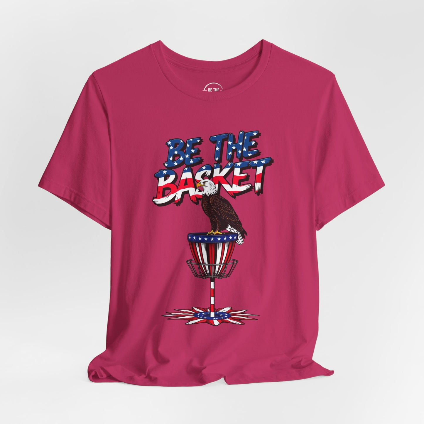 BE THE BASKET Patriotic Disc Golf Eagle Unisex T-Shirt - Perfect for Disc Golf Lovers