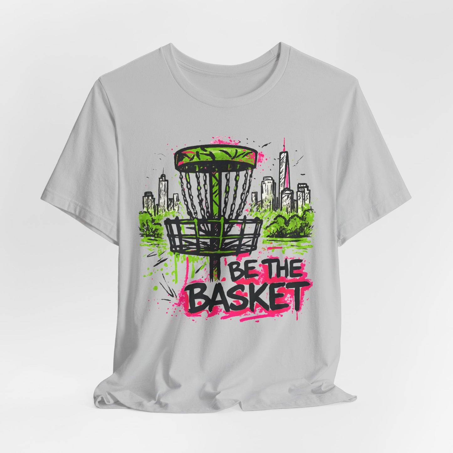 BE THE BASKET Disc Golf Basket Graffiti City 2, Disc Golf Unisex T-Shirt