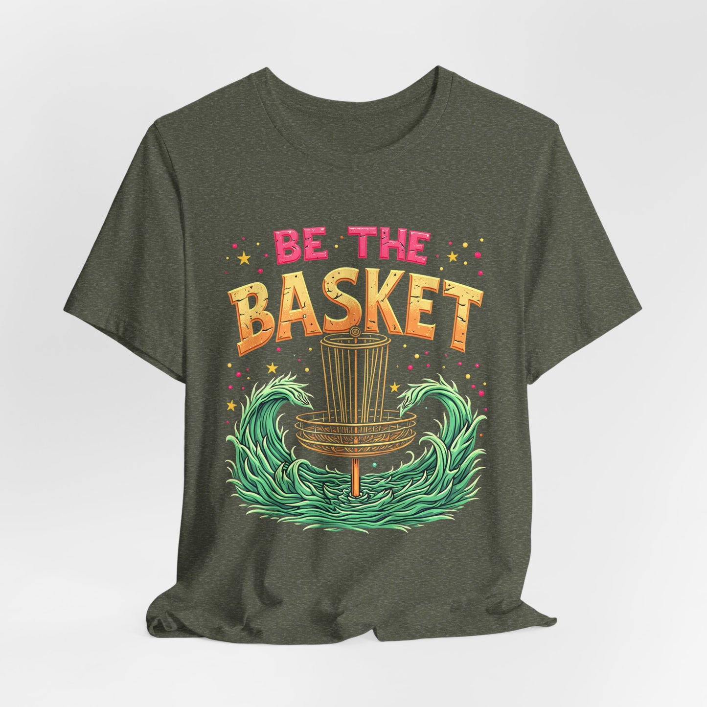 BE THE BASKET Disc Golf Groovy Basket Design , Unisex T-Shirt, Disc Golf Shirt