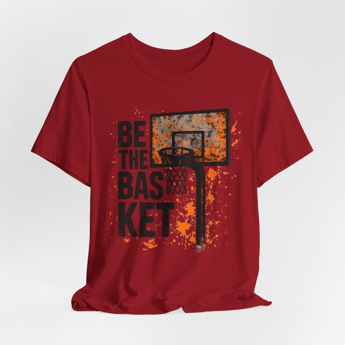 BE THE BASKET Basketball Goal Distressed Orange, Unisex T-Shirt, Disc Golf Shirt
