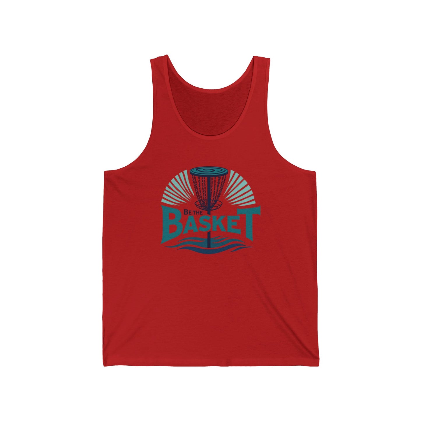 BE THE BASKET Tank Top with cool blue design DISC GOLF SHIRT