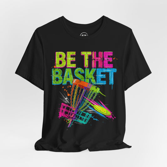 BE THE BASKET Disc Golf Basket Distressed Colors 1, Unisex Disc Golf T-Shirt