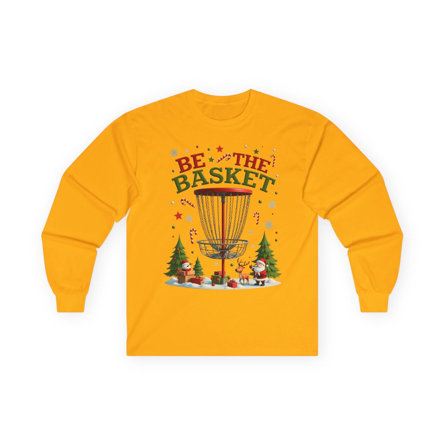 BE THE BASKET Disc Golf Christmas 1 - Long Sleeve Disc Golf Tee