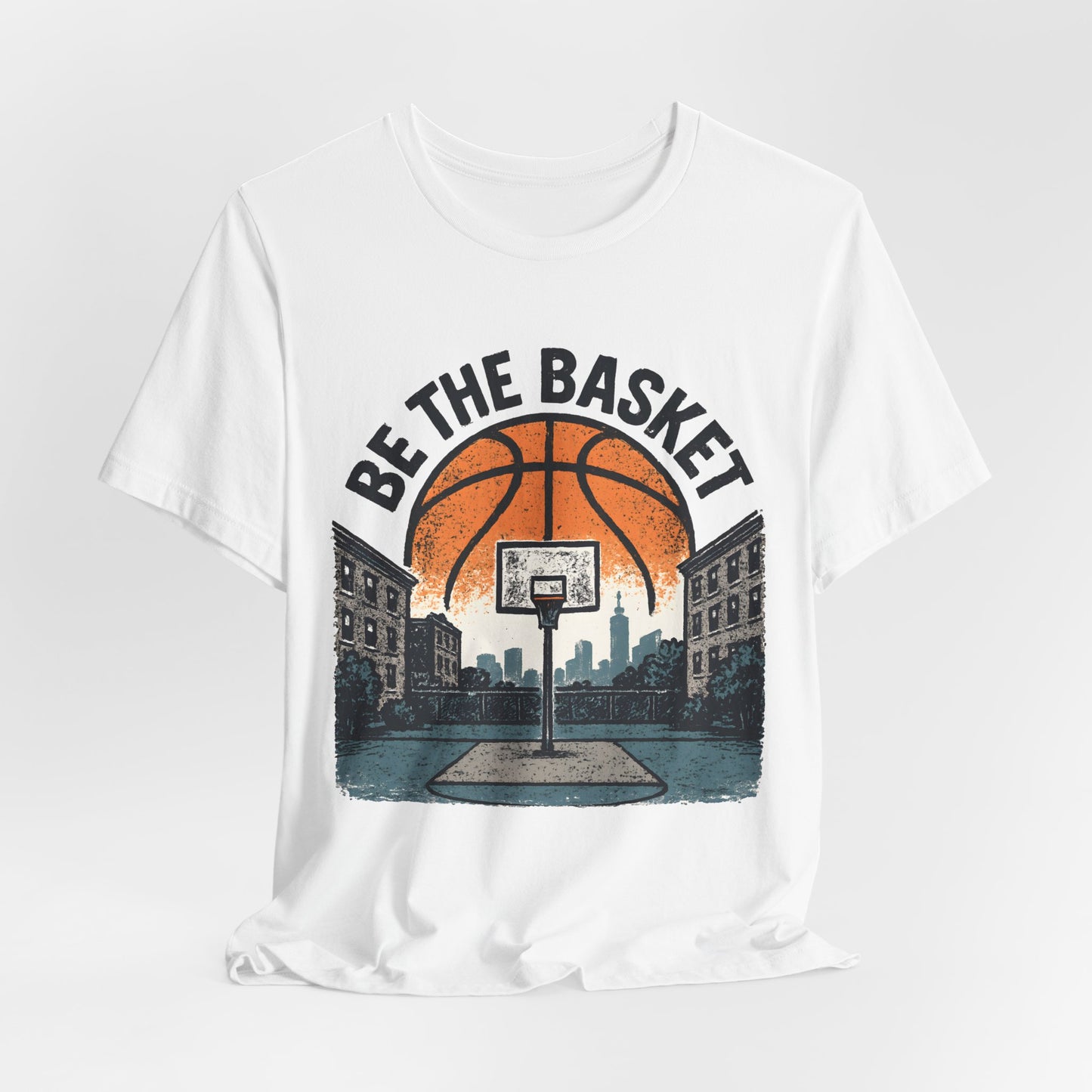 BE THE BASKET Basketball Distressed Design 1 , Unisex T-Shirt, Disc Golf Shirt