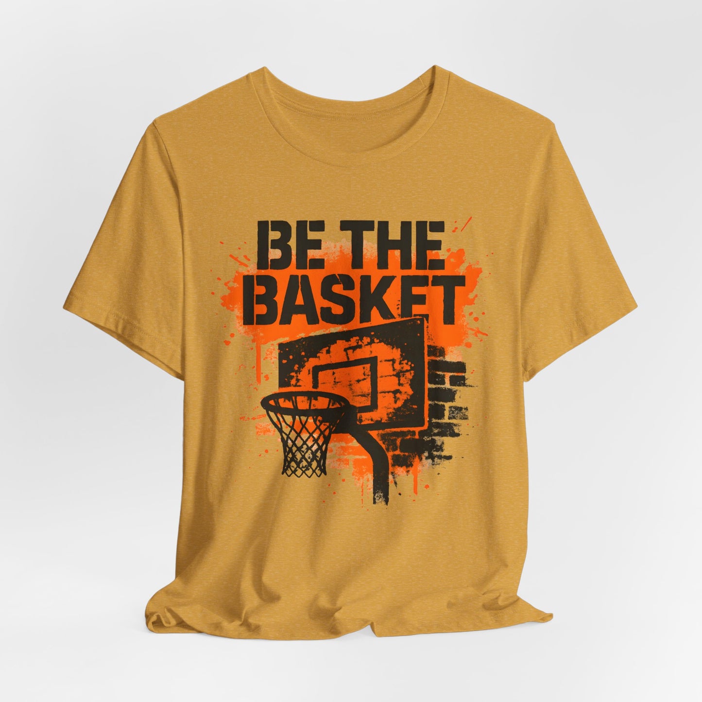 BE THE BASKET Basketball Goal Distressed Orange 2, Unisex T-Shirt, Disc Golf Shirt