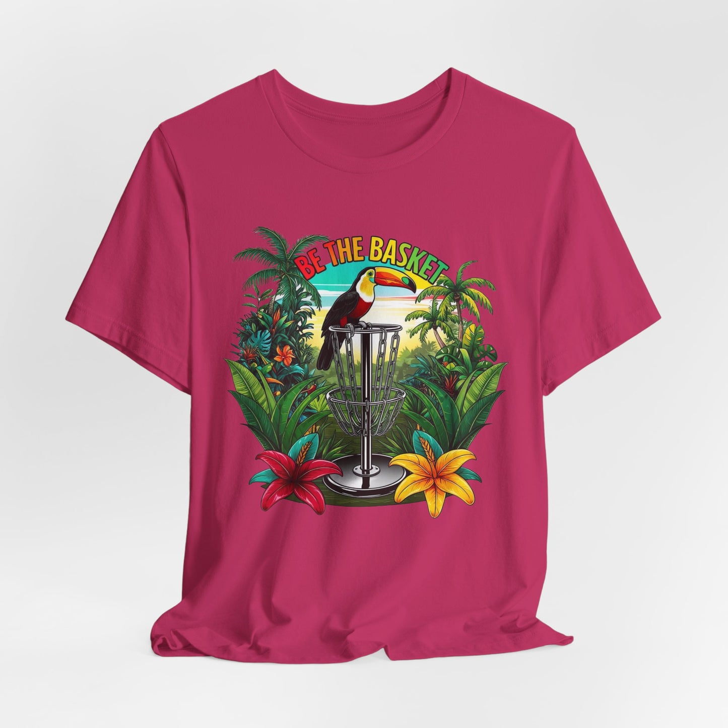 BE THE BASKET Tropical Toucan 2 Disc Golf Unisex T-Shirt
