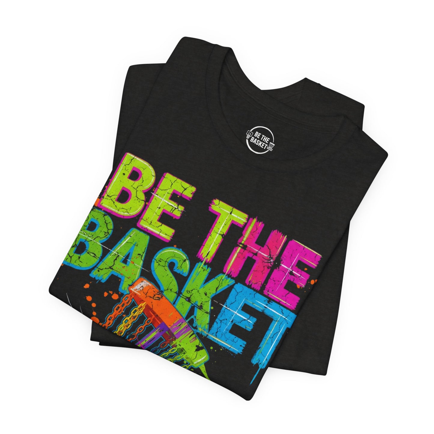BE THE BASKET Disc Golf Basket Distressed Colors 1, Unisex Disc Golf T-Shirt