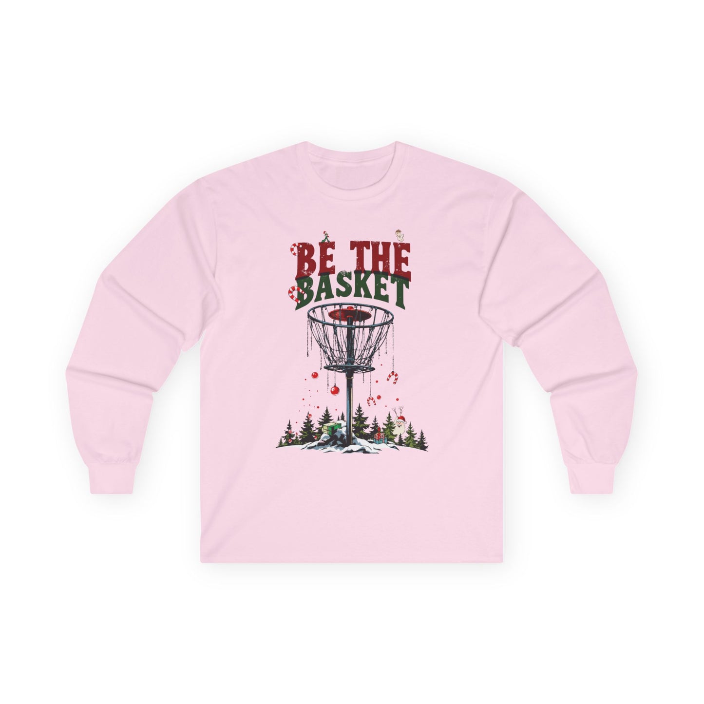 BE THE BASKET Disc Golf Christmas 3 - Long Sleeve Disc Golf Tee