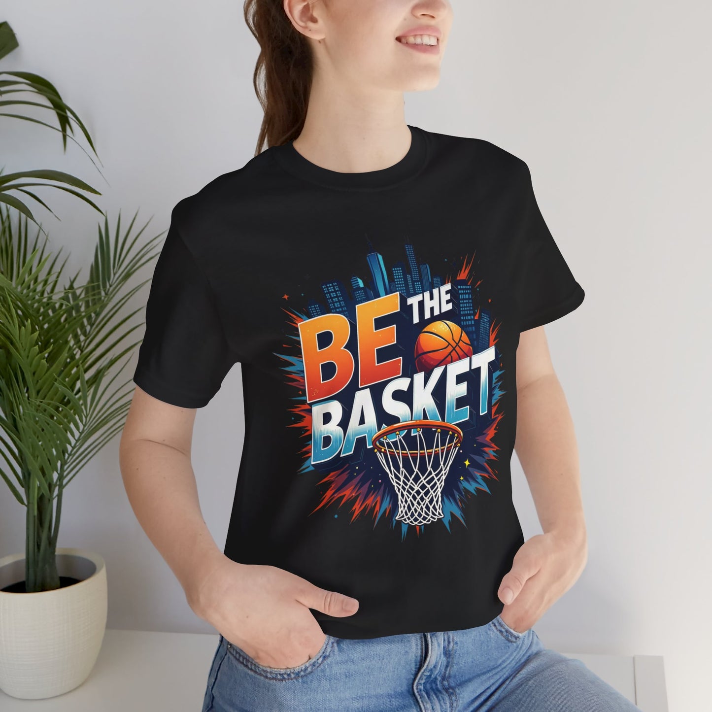 BE THE BASKET Skyline Basketball Unisex T-Shirt, Basketball Shirt