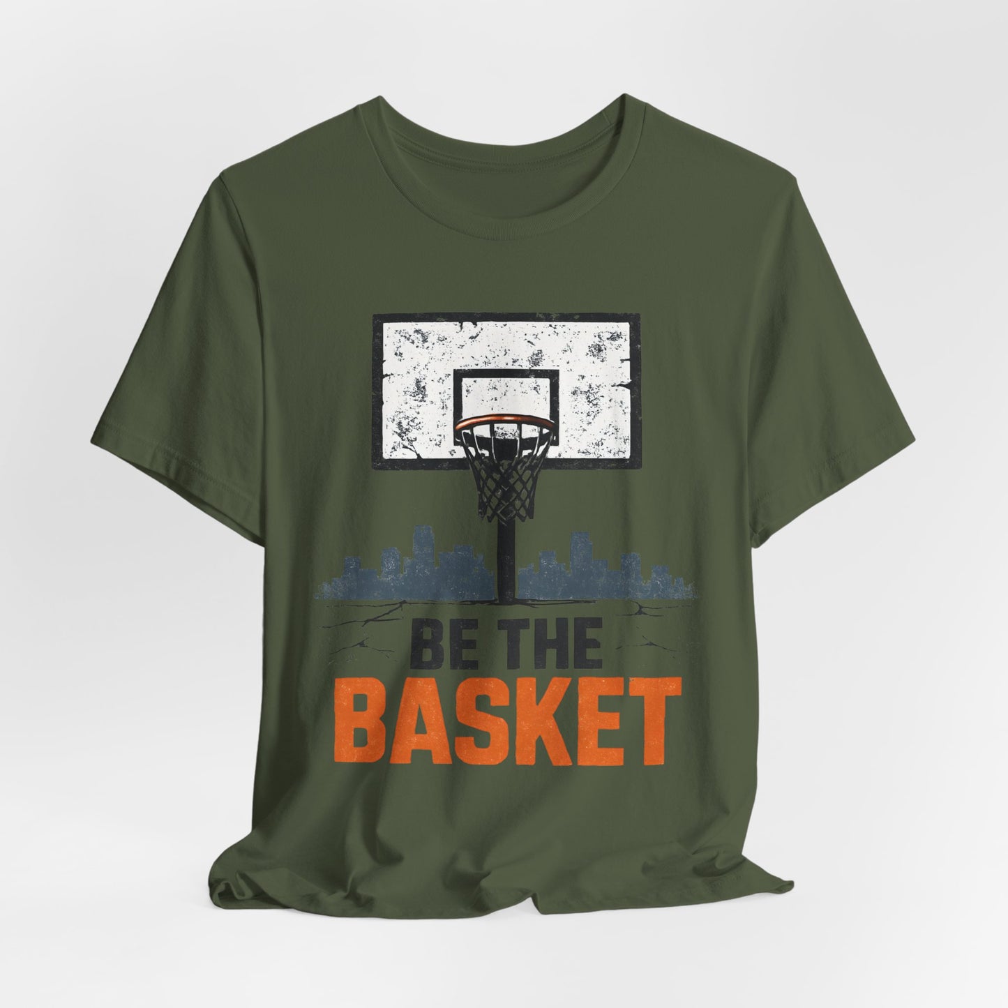 BE THE BASKET Basketball Goal Distressed Design 3, Unisex T-Shirt, Disc Golf Shirt