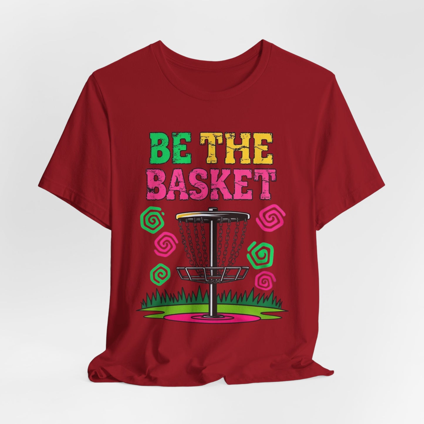 BE THE BASKET Colorful Groovy Design , Unisex T-Shirt, Disc Golf Shirt
