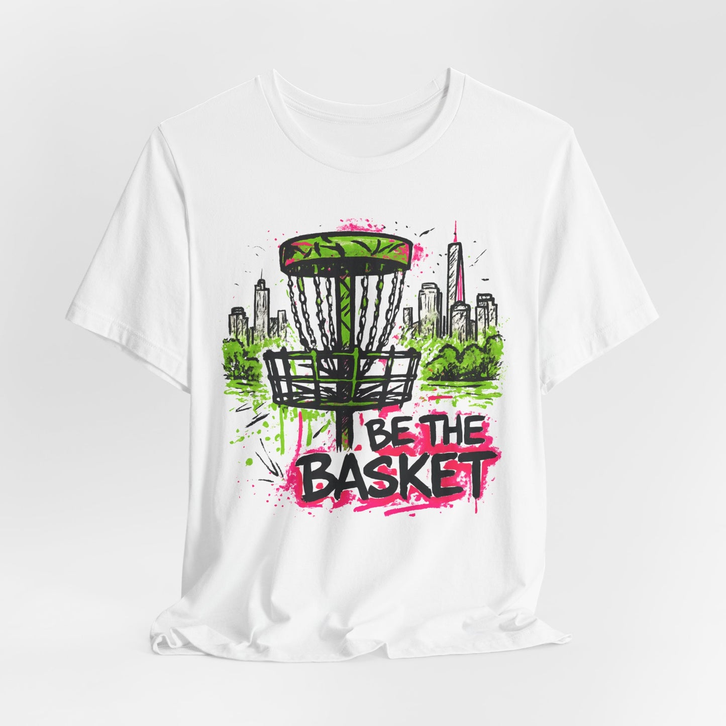 BE THE BASKET Disc Golf Basket Graffiti City 2, Disc Golf Unisex T-Shirt